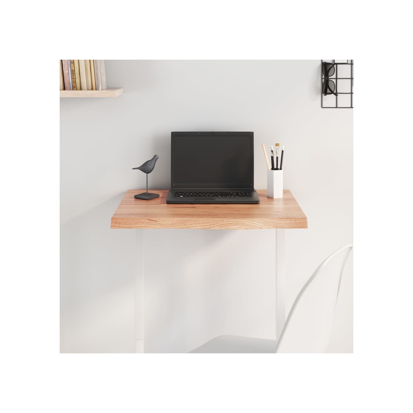 Dessus de table marron clair bois chêne massif traité