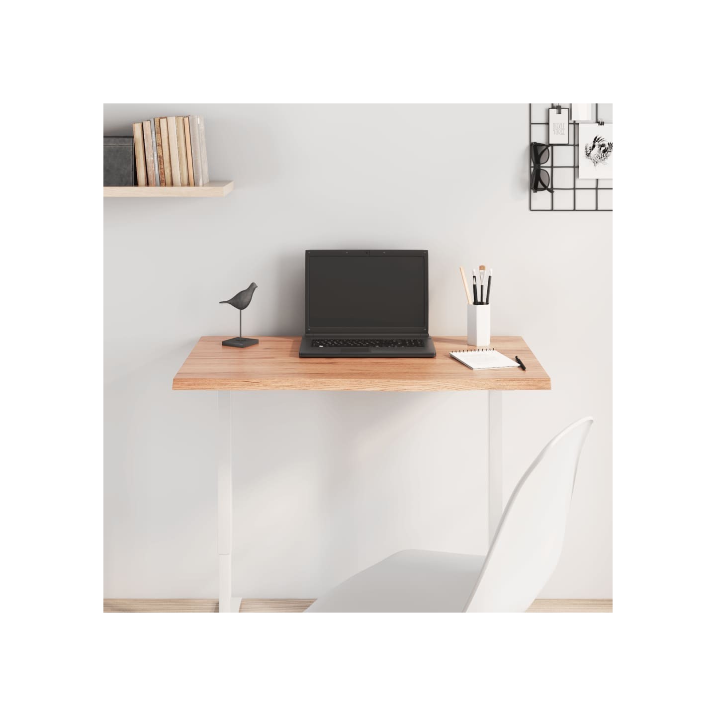 Dessus de table marron clair 80x40x2 cm bois chêne traité