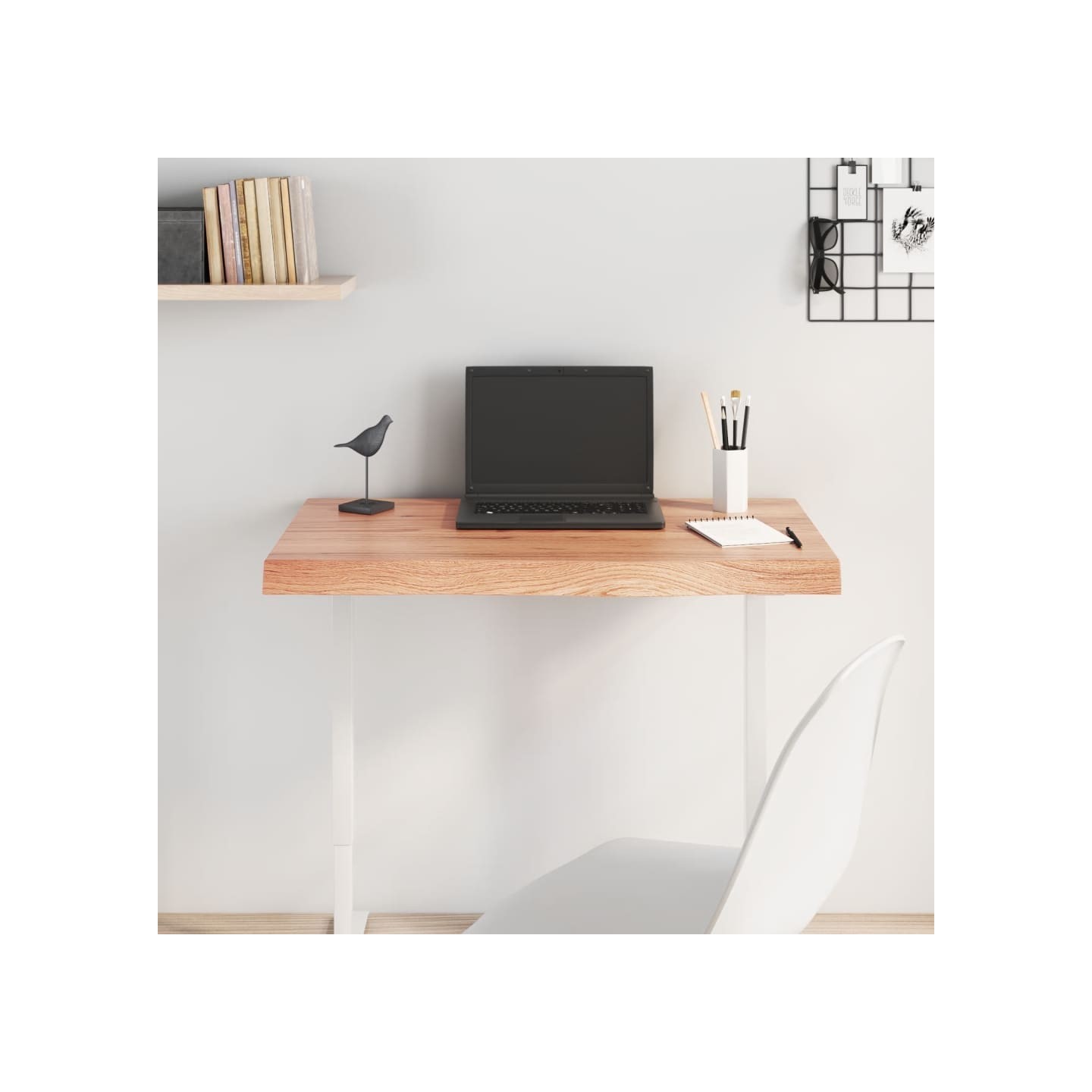 Dessus de table marron clair bois chêne massif traité