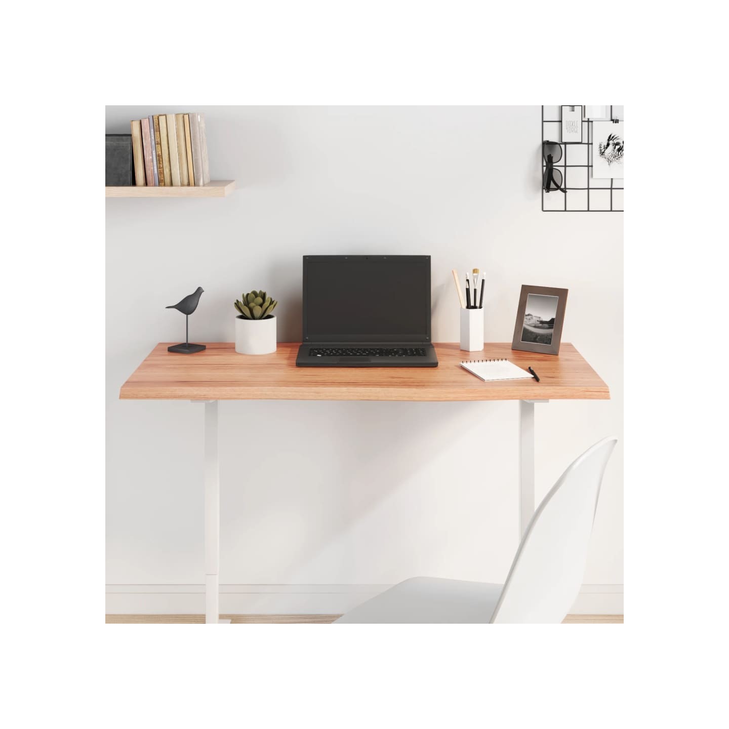 Dessus de table marron clair 100x50x2 cm bois chêne traité