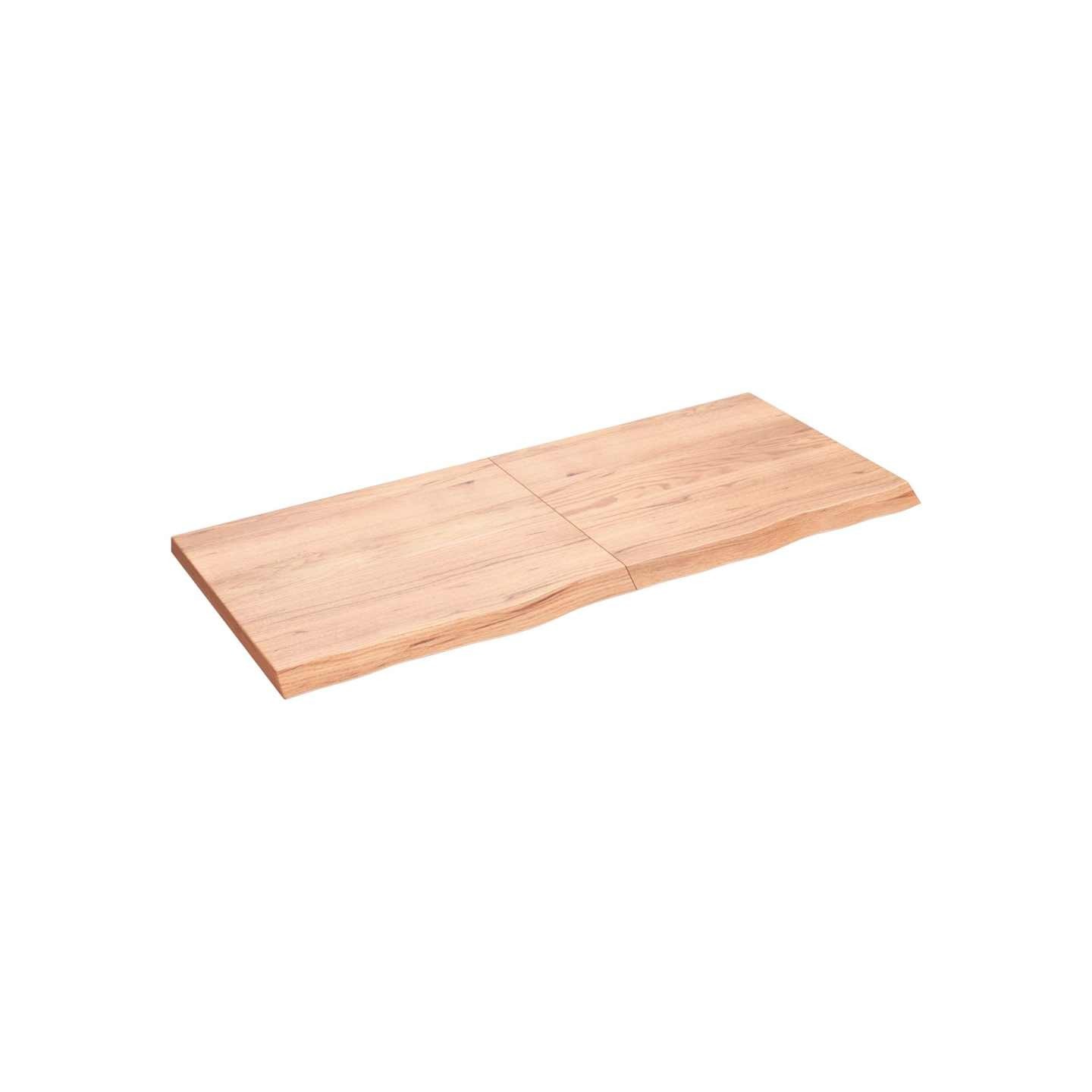 Dessus de table marron clair bois chêne massif traité