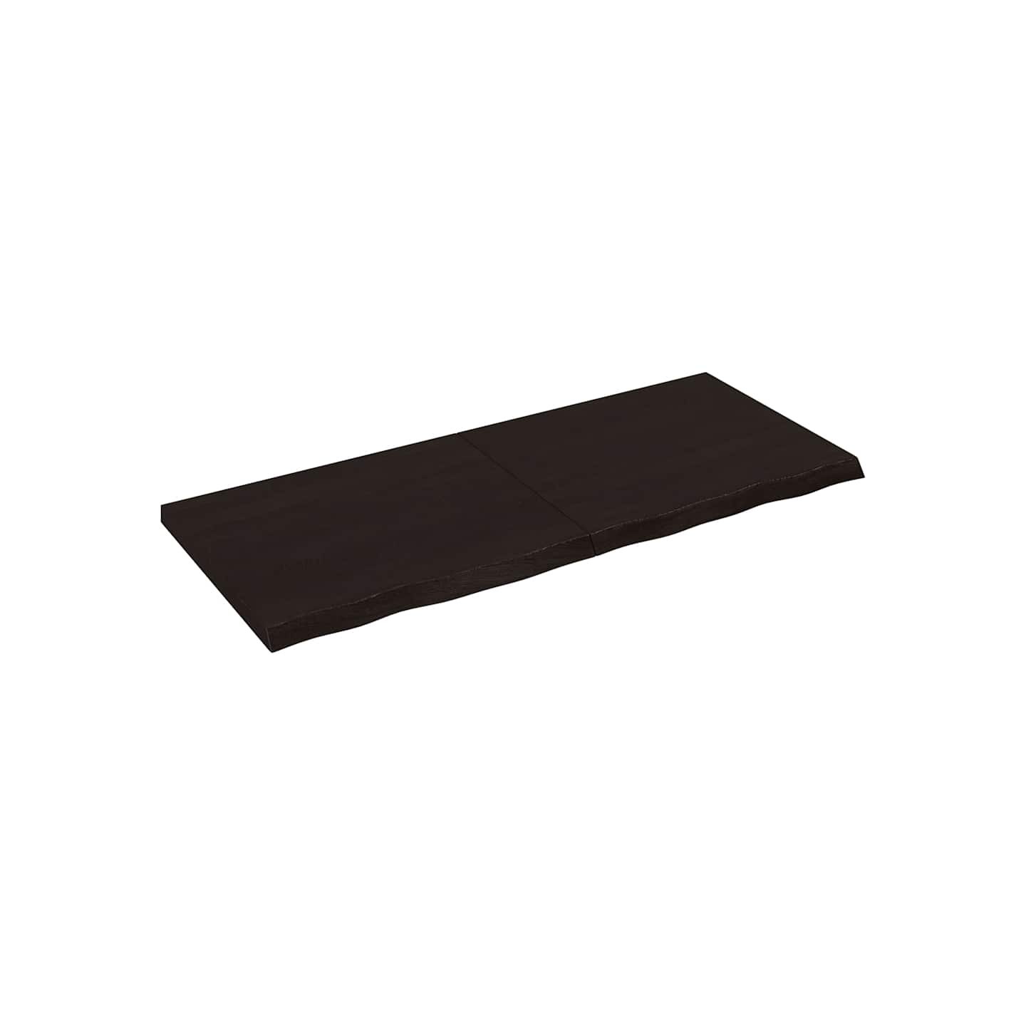 Dessus de table marron foncé bois chêne massif traité