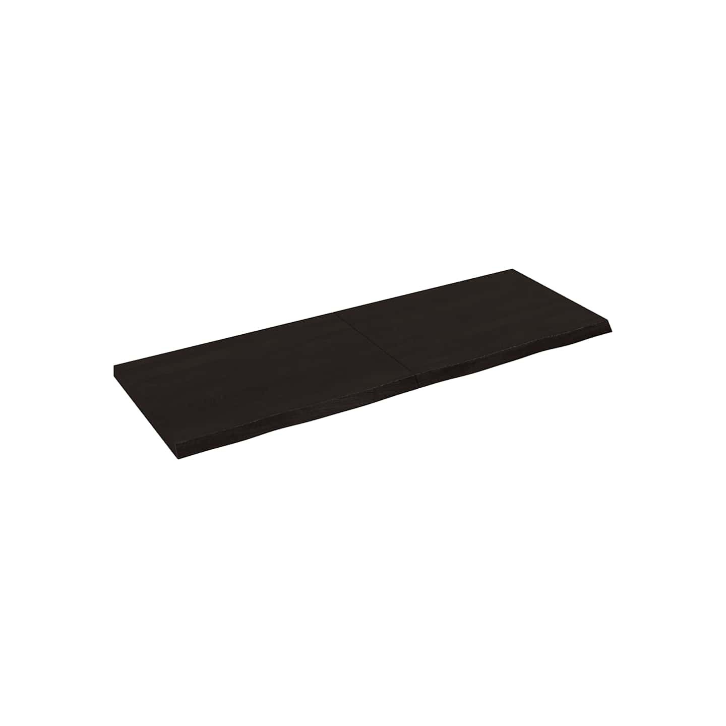 Dessus de table marron foncé bois chêne massif traité