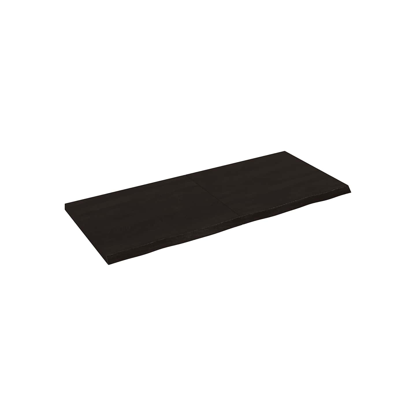 Dessus de table marron foncé bois chêne massif traité