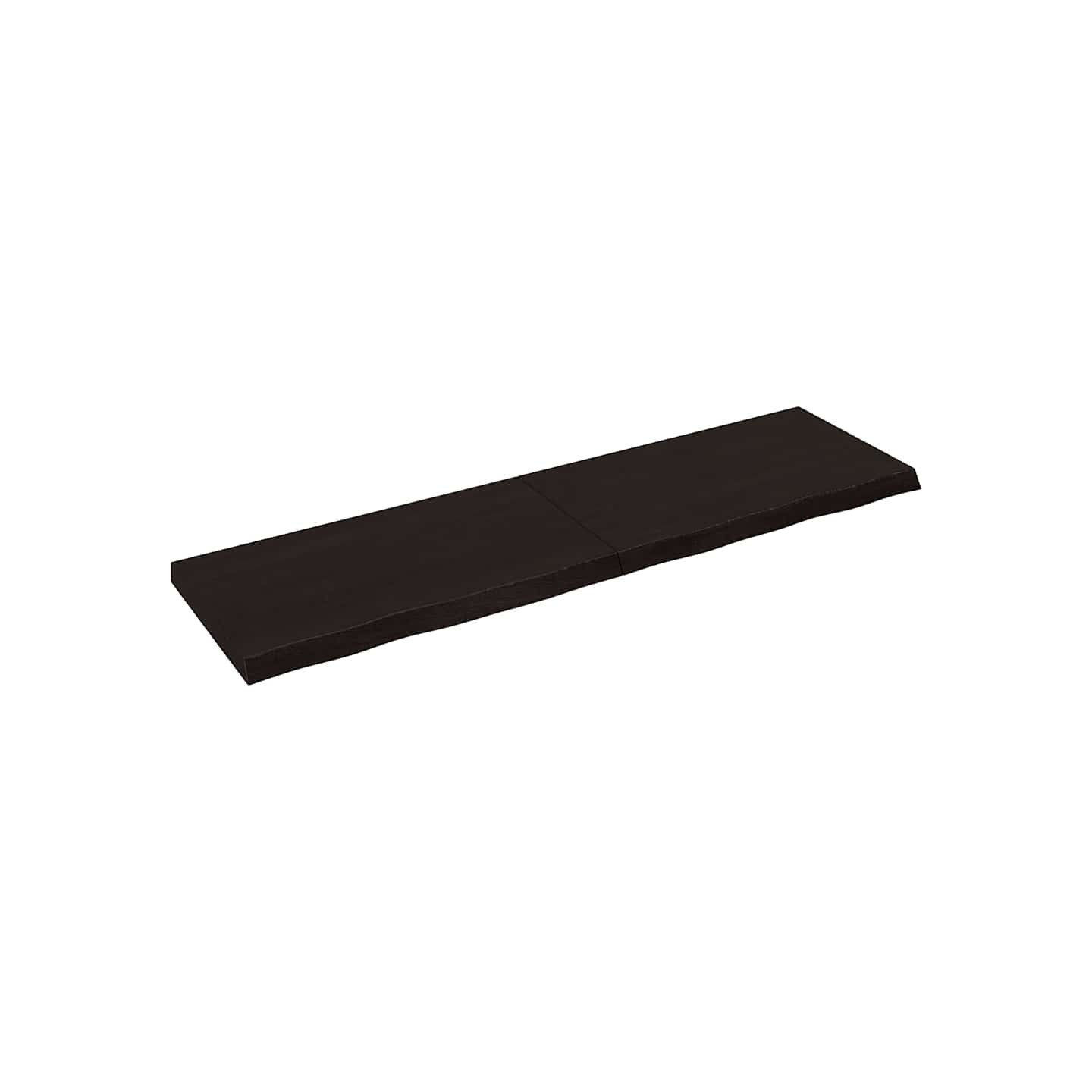 Dessus de table marron foncé bois chêne massif traité