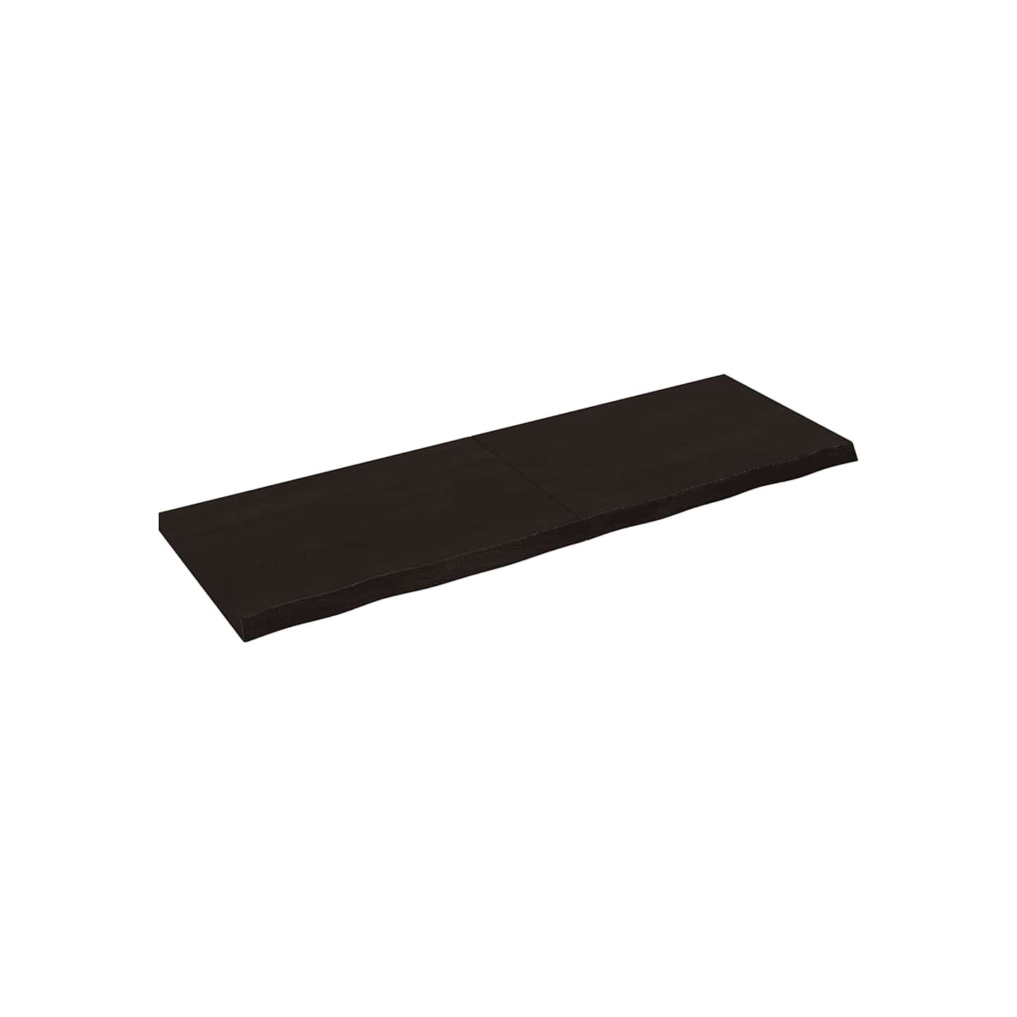 Dessus de table marron foncé bois chêne massif traité