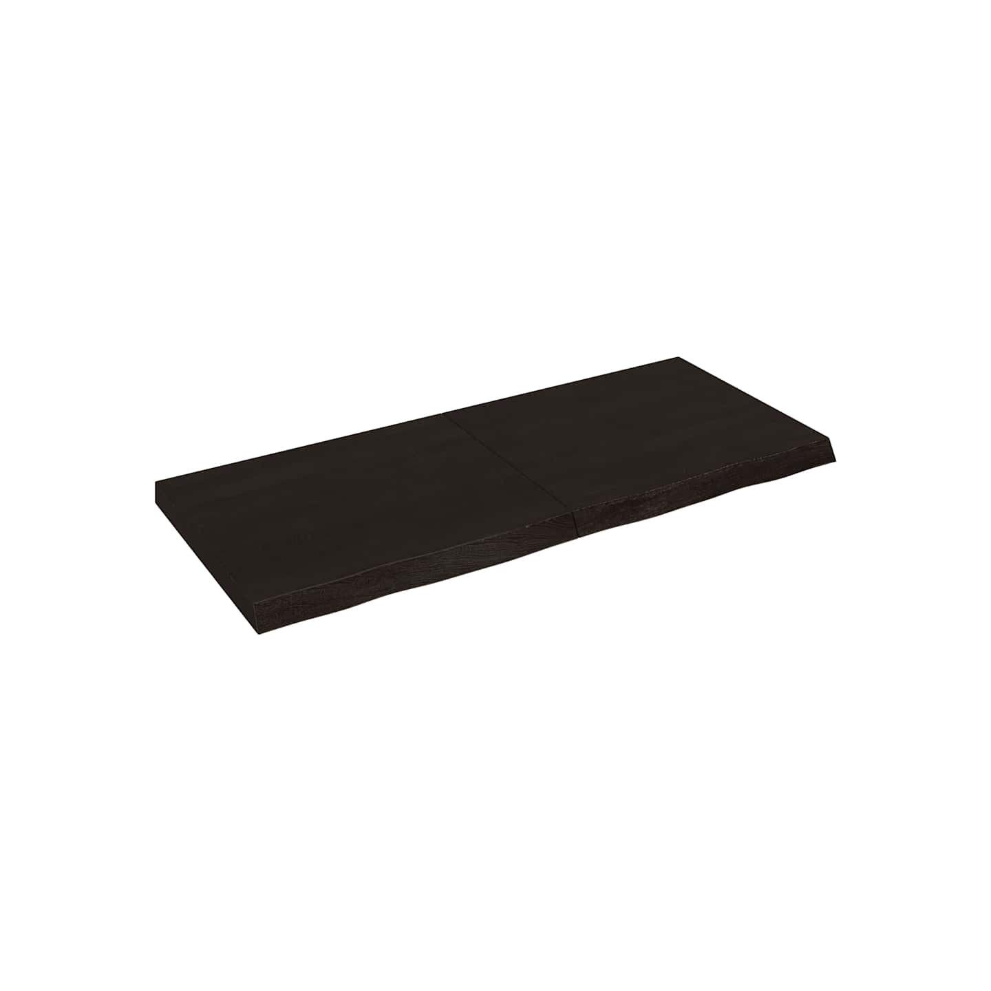 Dessus de table marron foncé bois chêne massif traité