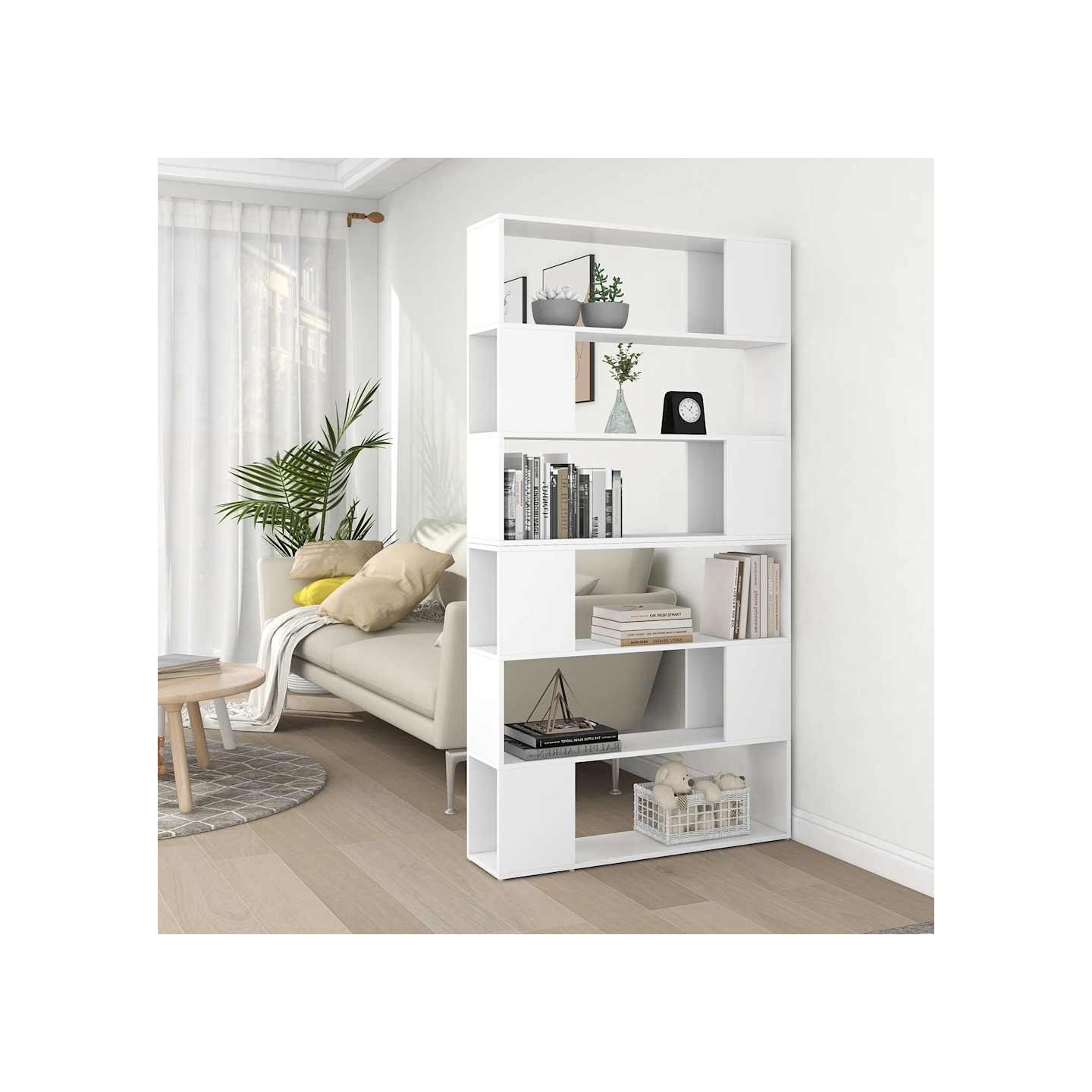 Bibliothèque/Séparateur de pièce Blanc 100x24x188 cm