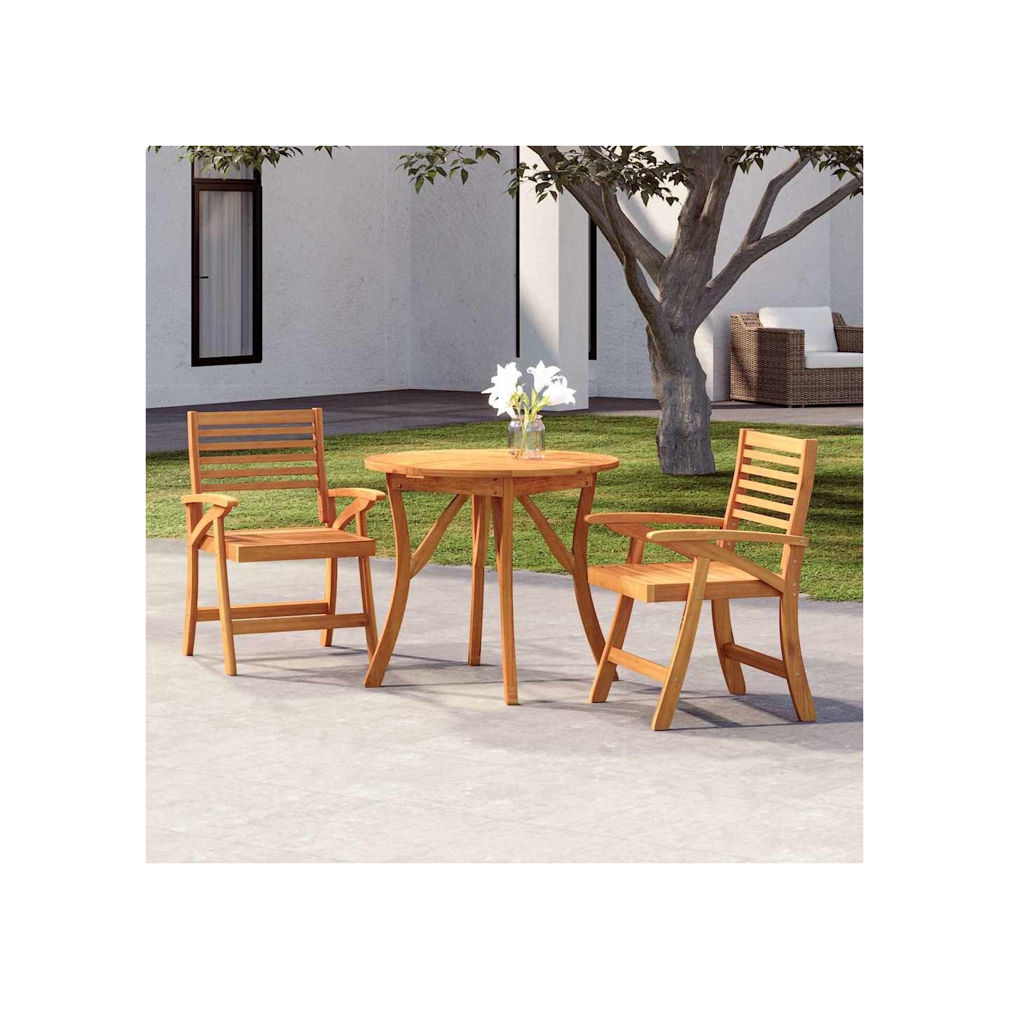 Ensemble à manger de jardin 3 pcs Bois d'acacia solide