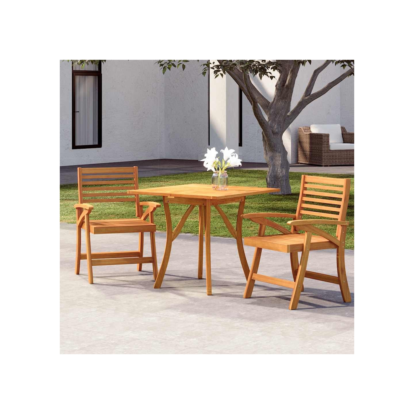 Ensemble à manger de jardin 3 pcs Bois d'acacia solide