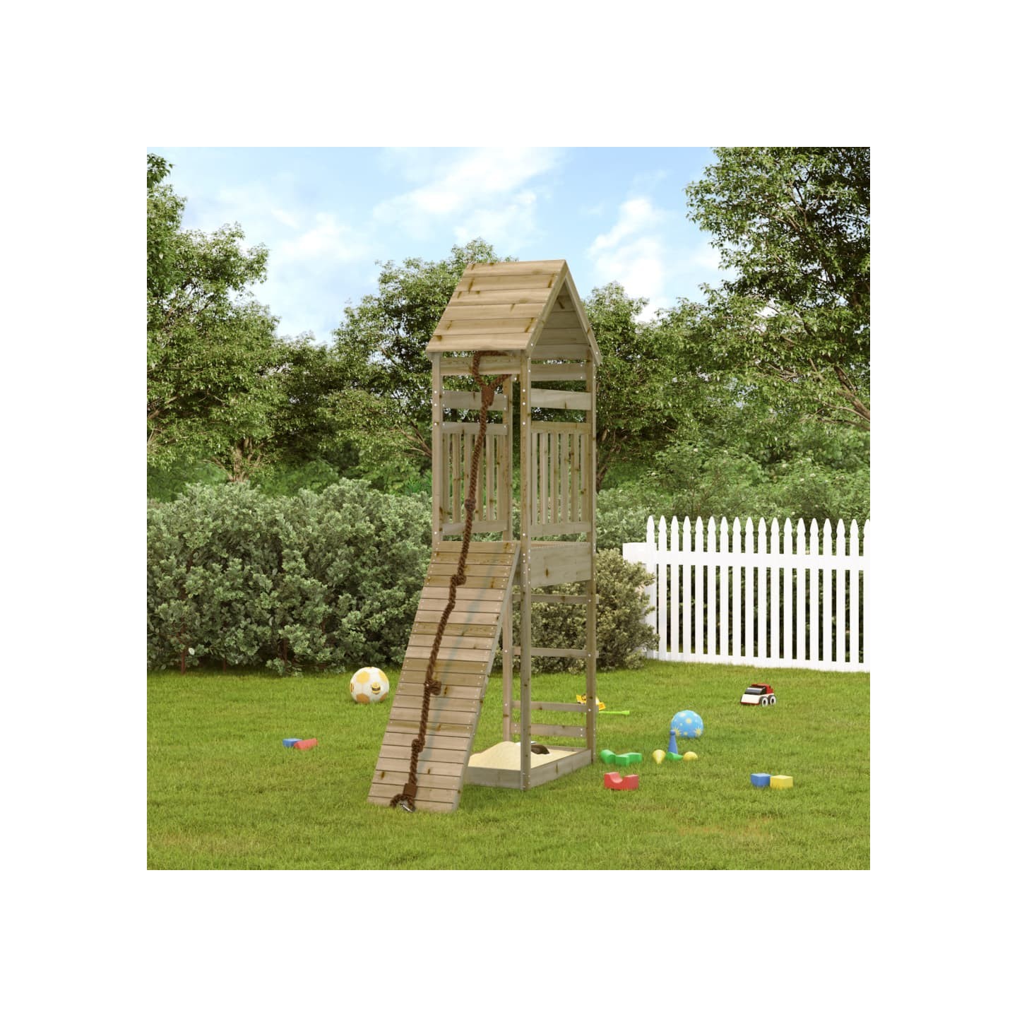 Maisonnette de jeu avec mur d'escalade bois de pin imprégné