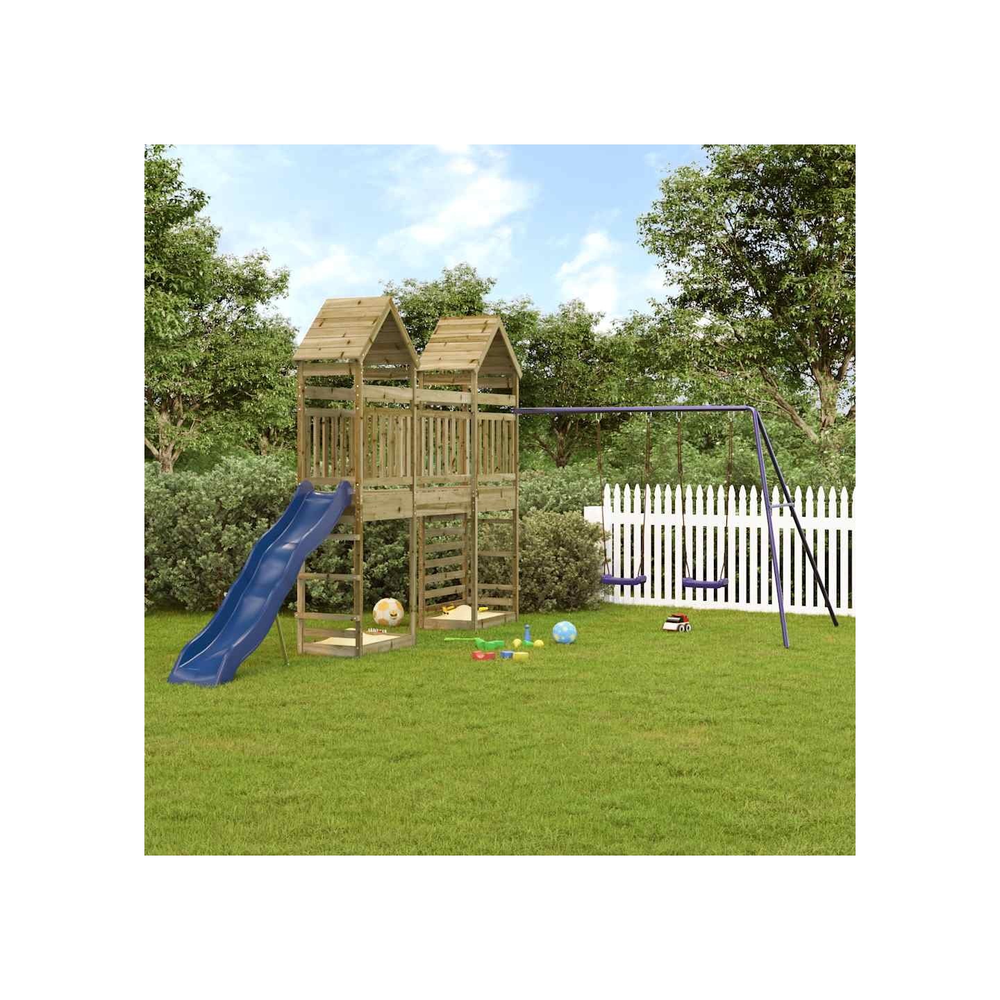 Aire de jeux d'extérieur bois de pin imprégné