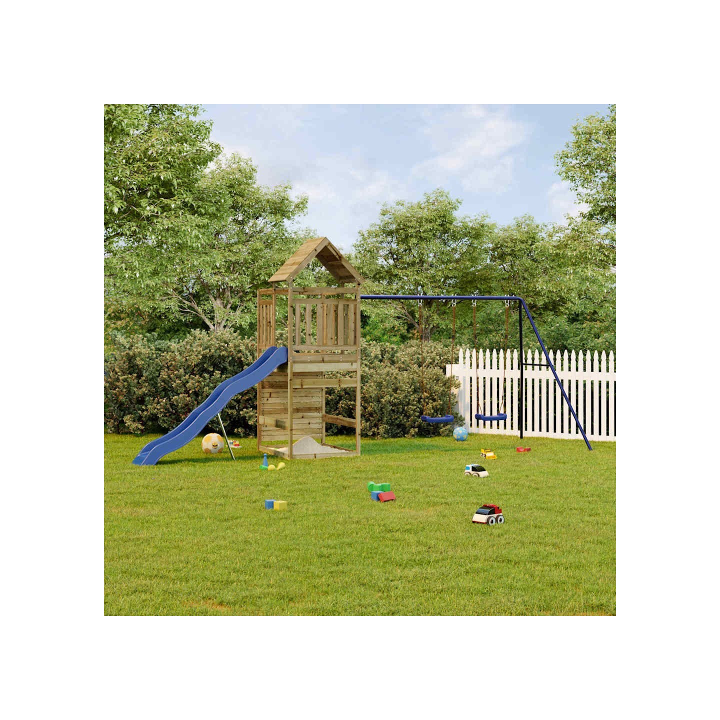 Aire de jeux d'extérieur bois de pin imprégné