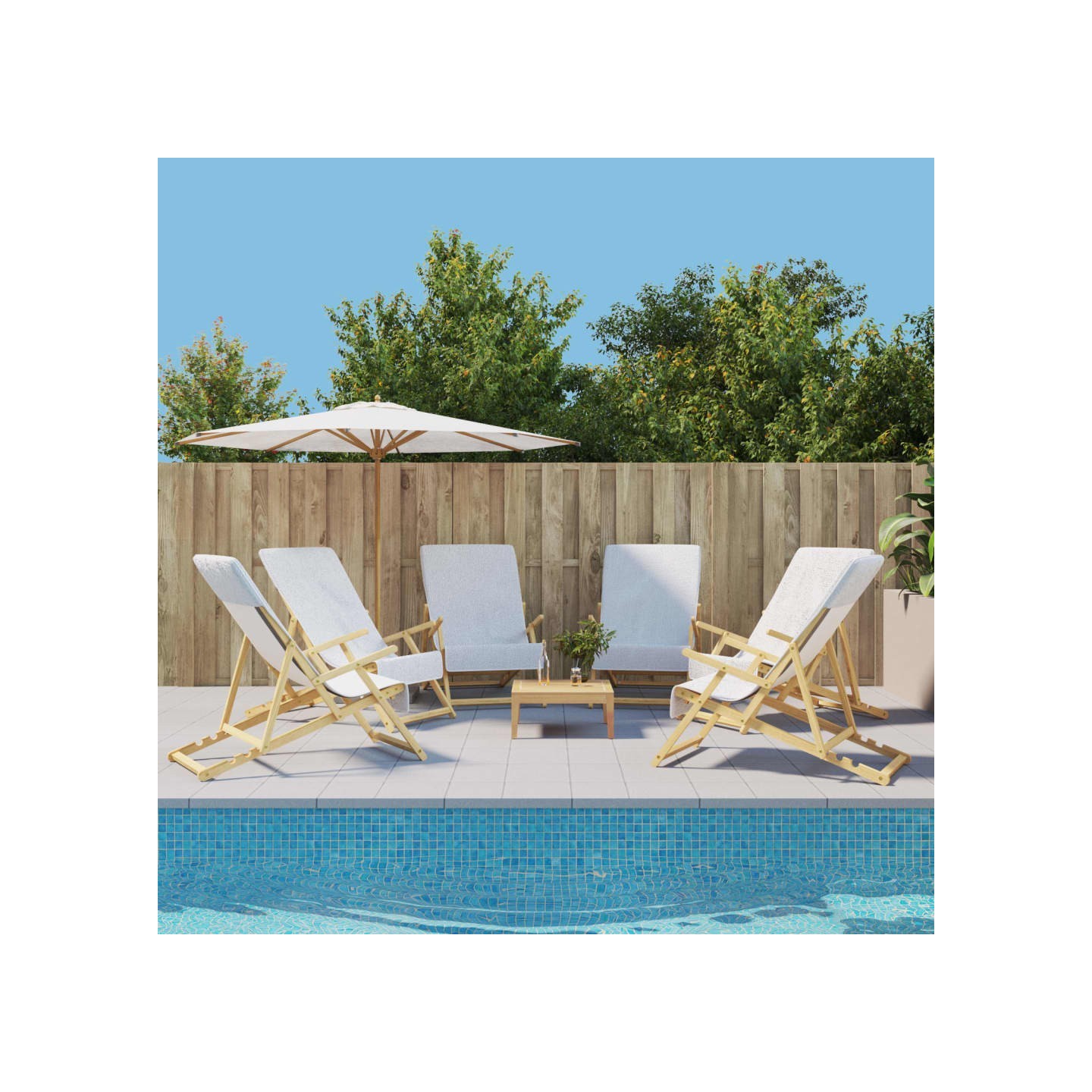 Serviettes de plage 6 pcs blanc 60x135 cm tissu 400 GSM