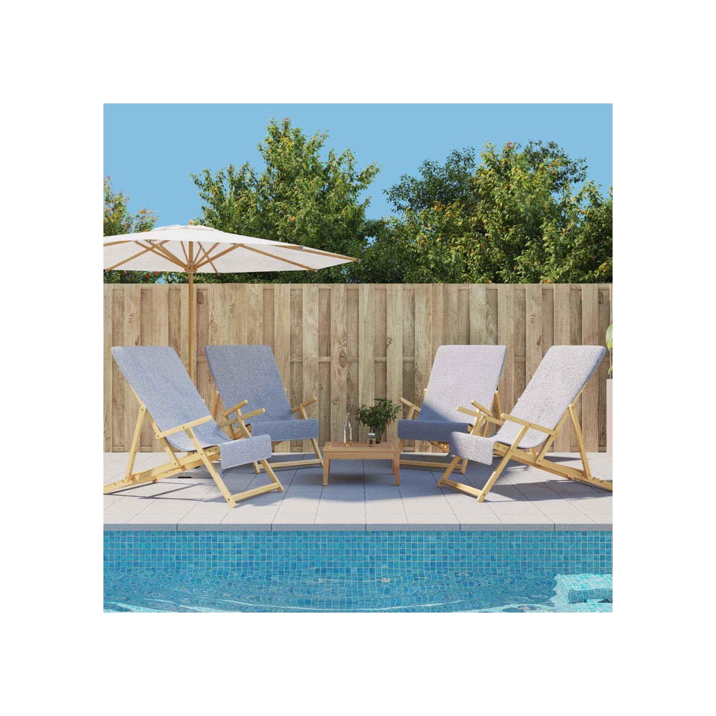 Serviettes de plage 4 pcs gris 60x135 cm tissu 400 GSM