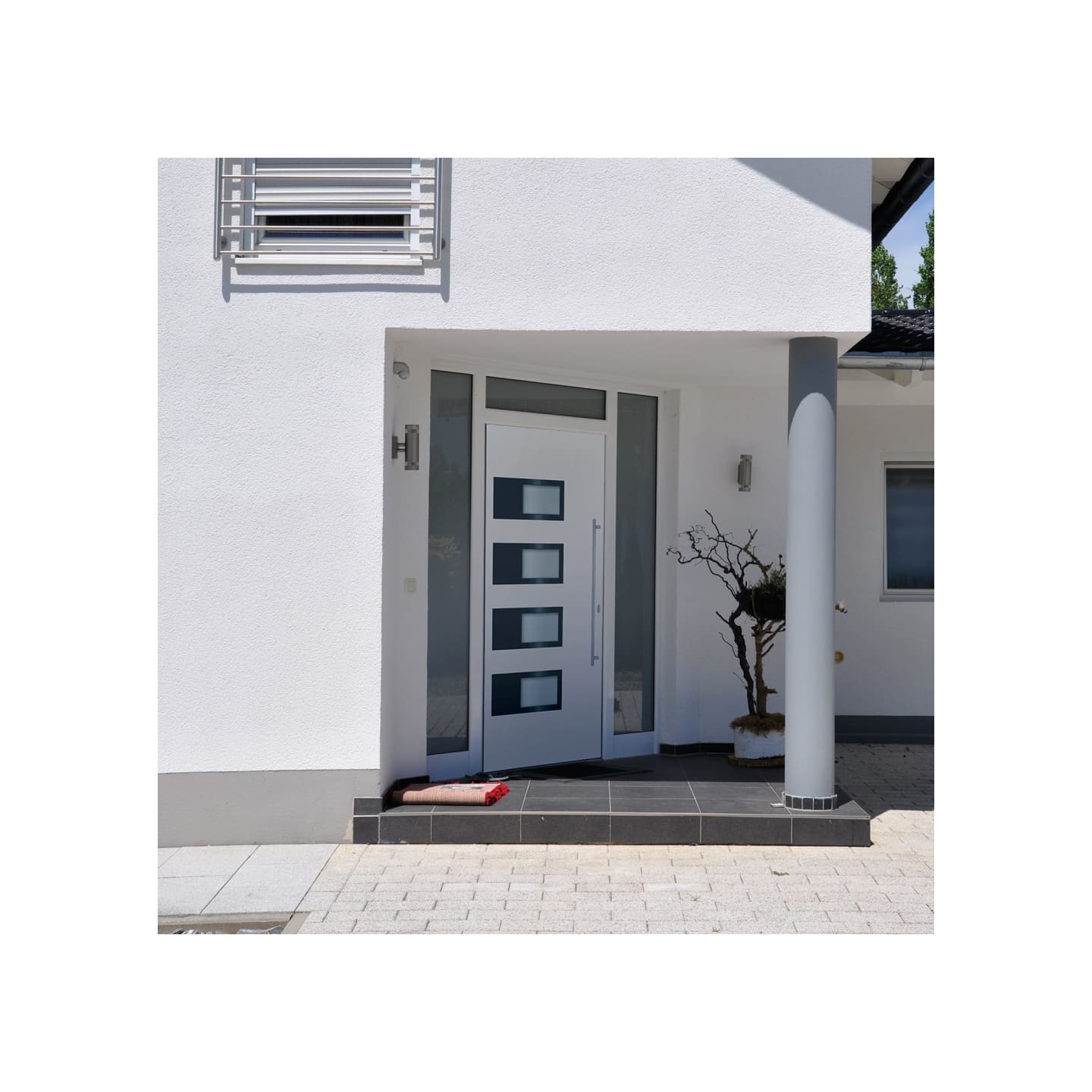 Porte d'entrée Blanc 100x210 cm Aluminium et PVC