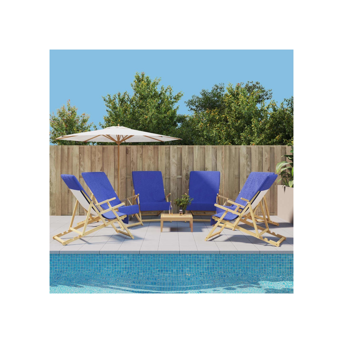 Serviettes de plage 6 pcs bleu royal 60x135 cm tissu 400 GSM