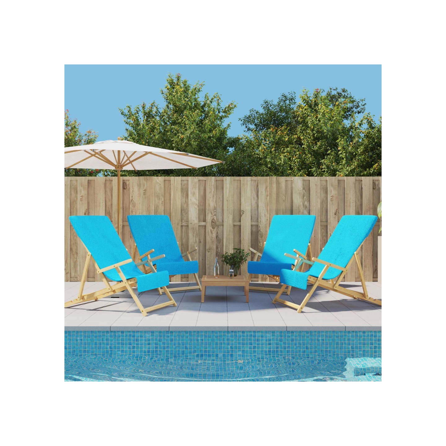 Serviettes de plage 4 pcs turquoise 60x135 cm tissu 400 GSM
