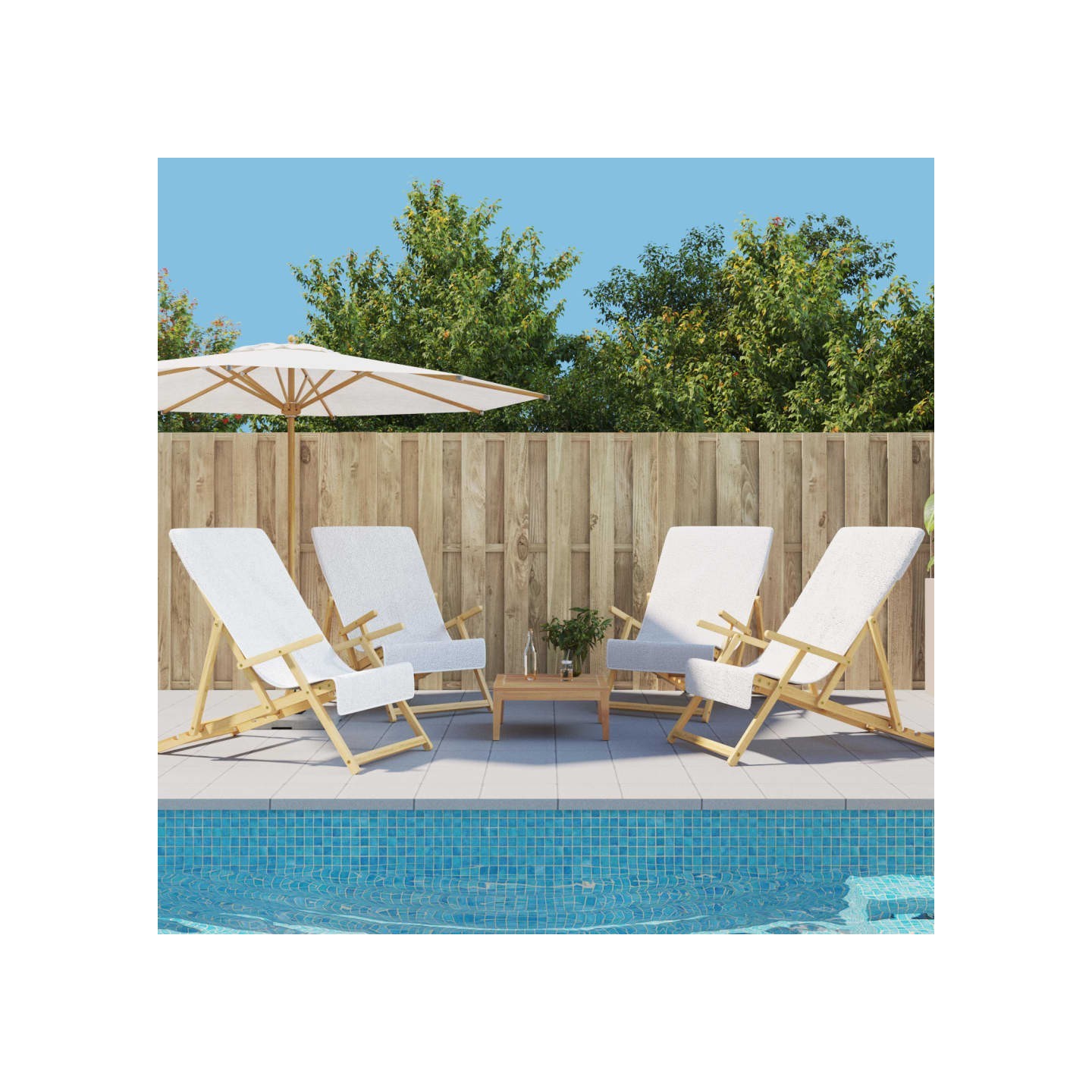 Serviettes de plage 4 pcs blanc 60x135 cm tissu 400 GSM