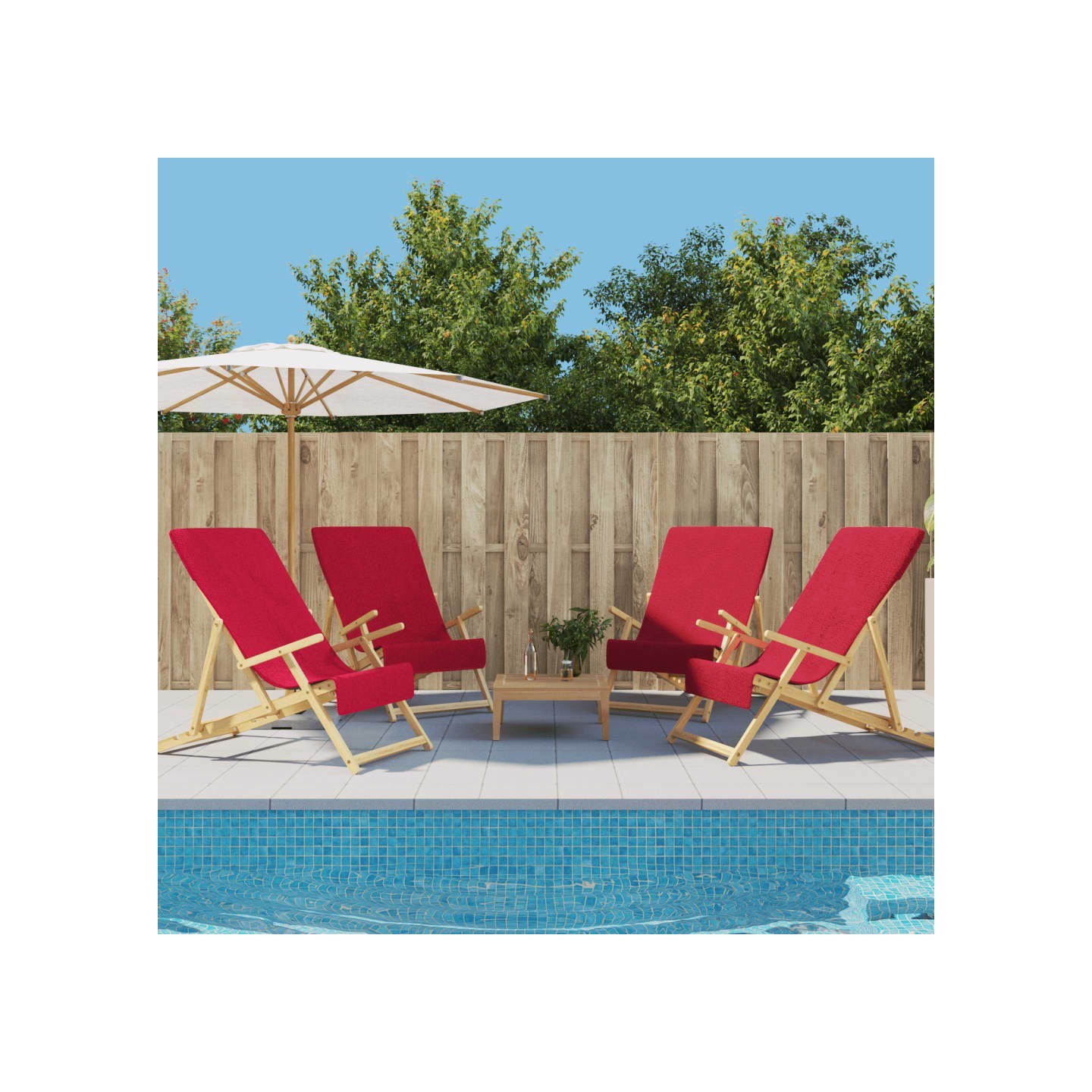 Serviettes de plage 4 pcs bordeaux 60x135 cm tissu 400 GSM