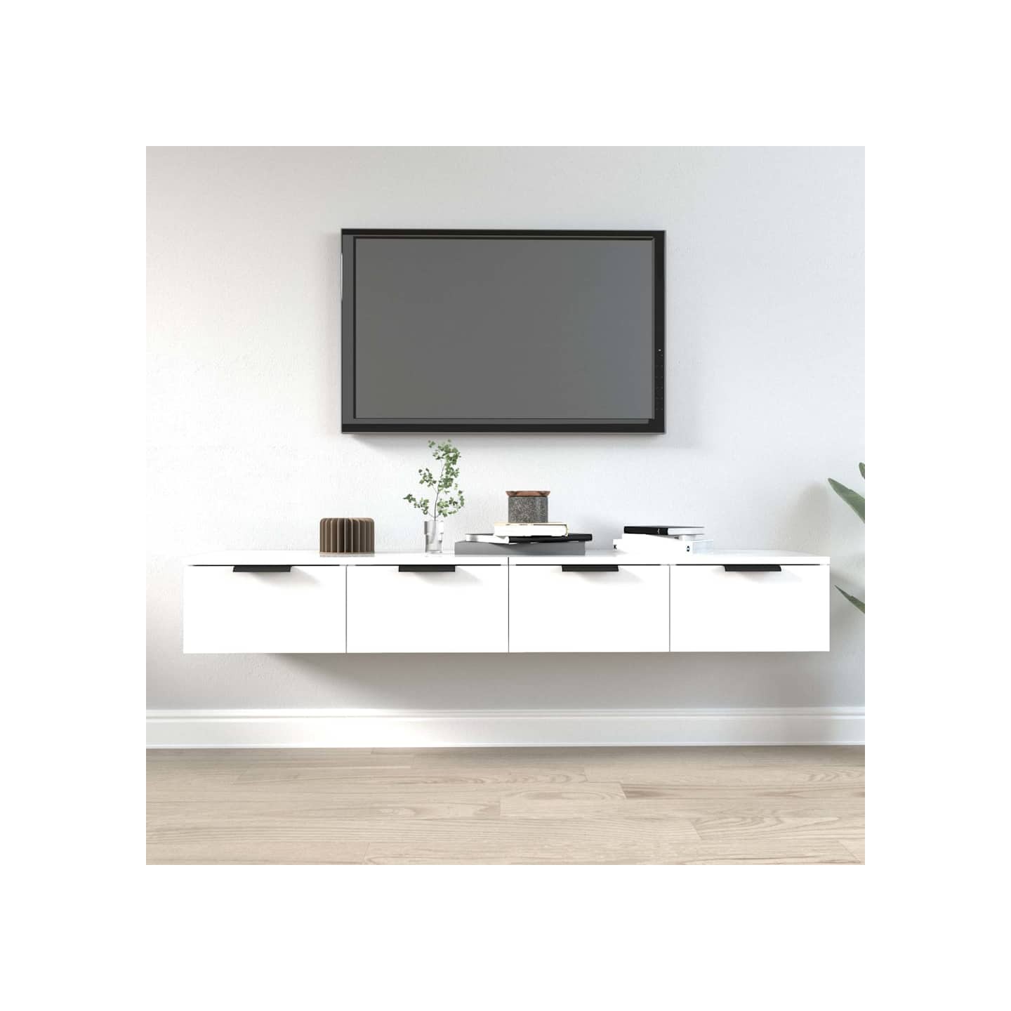 Armoires murales 2 pcs blanc 68x30x20 cm Bois d'ingénierie