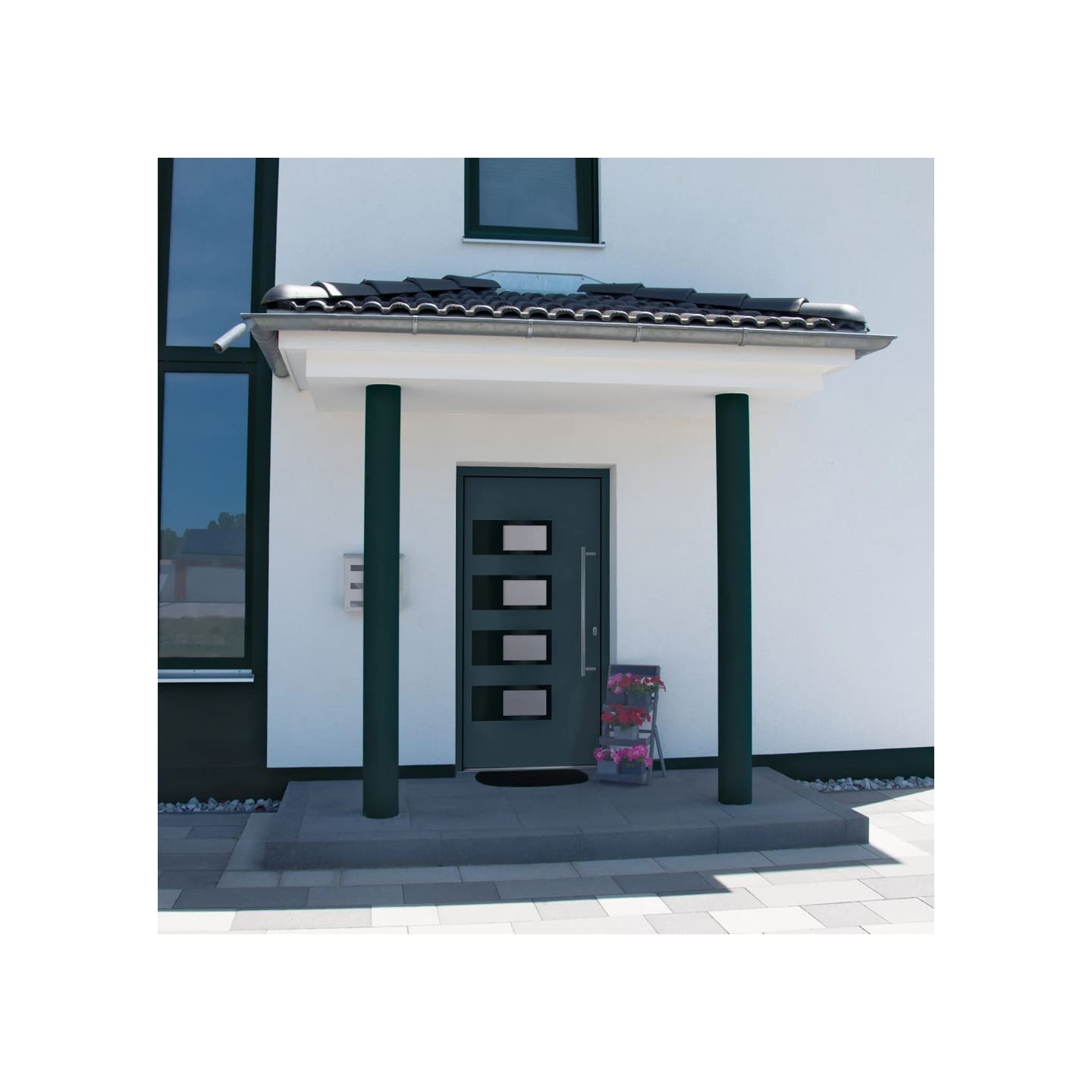 Porte d'entrée Anthracite 100x210 cm Aluminium et PVC