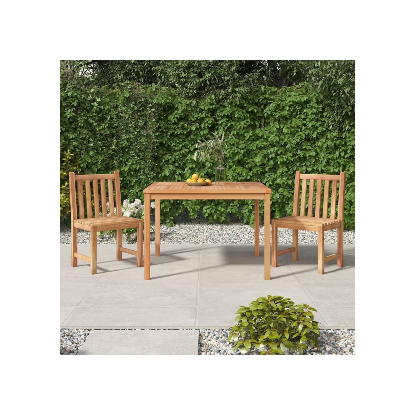 Ensemble à manger de jardin 3 pcs Bois de teck massif