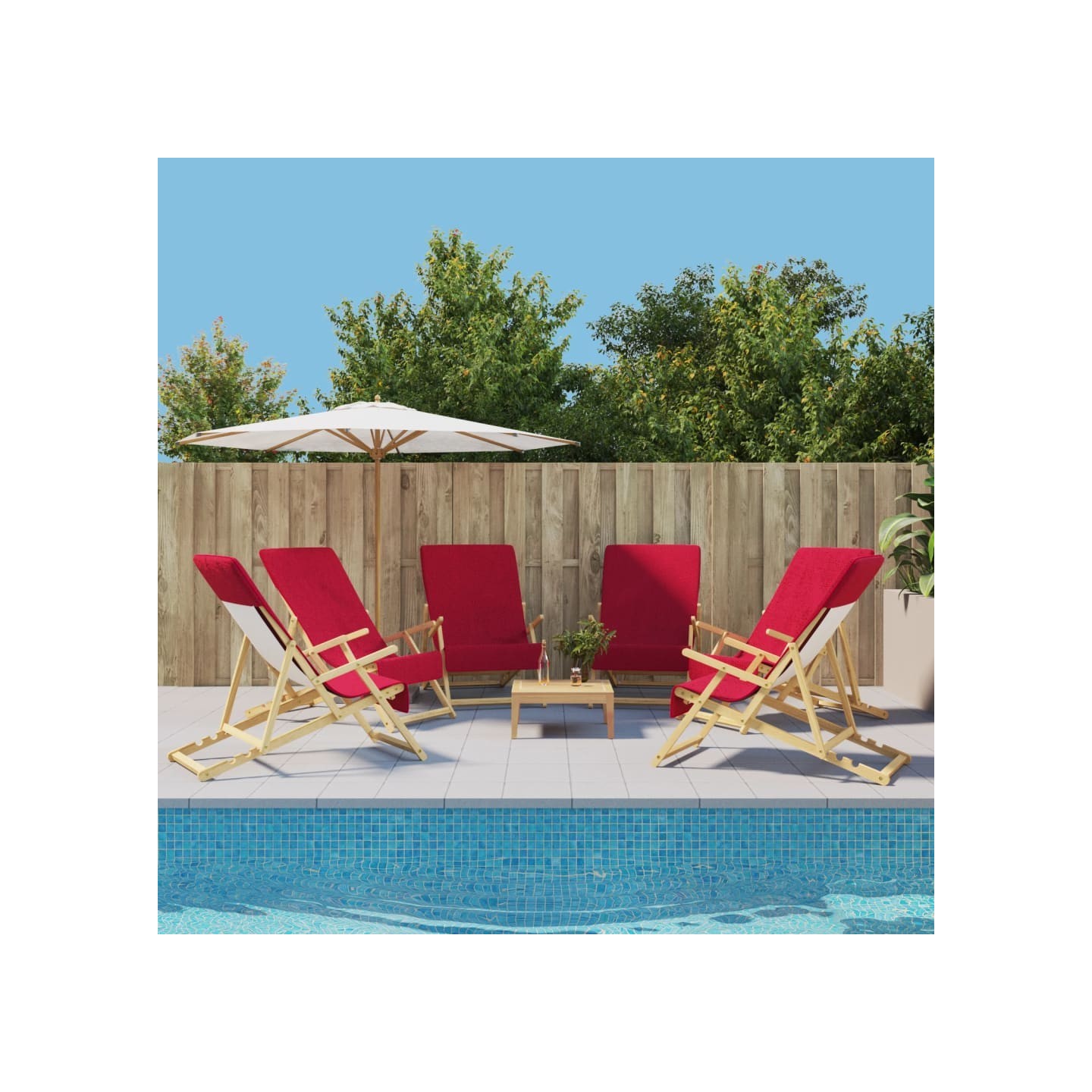 Serviettes de plage 6 pcs bordeaux 60x135 cm tissu 400 GSM