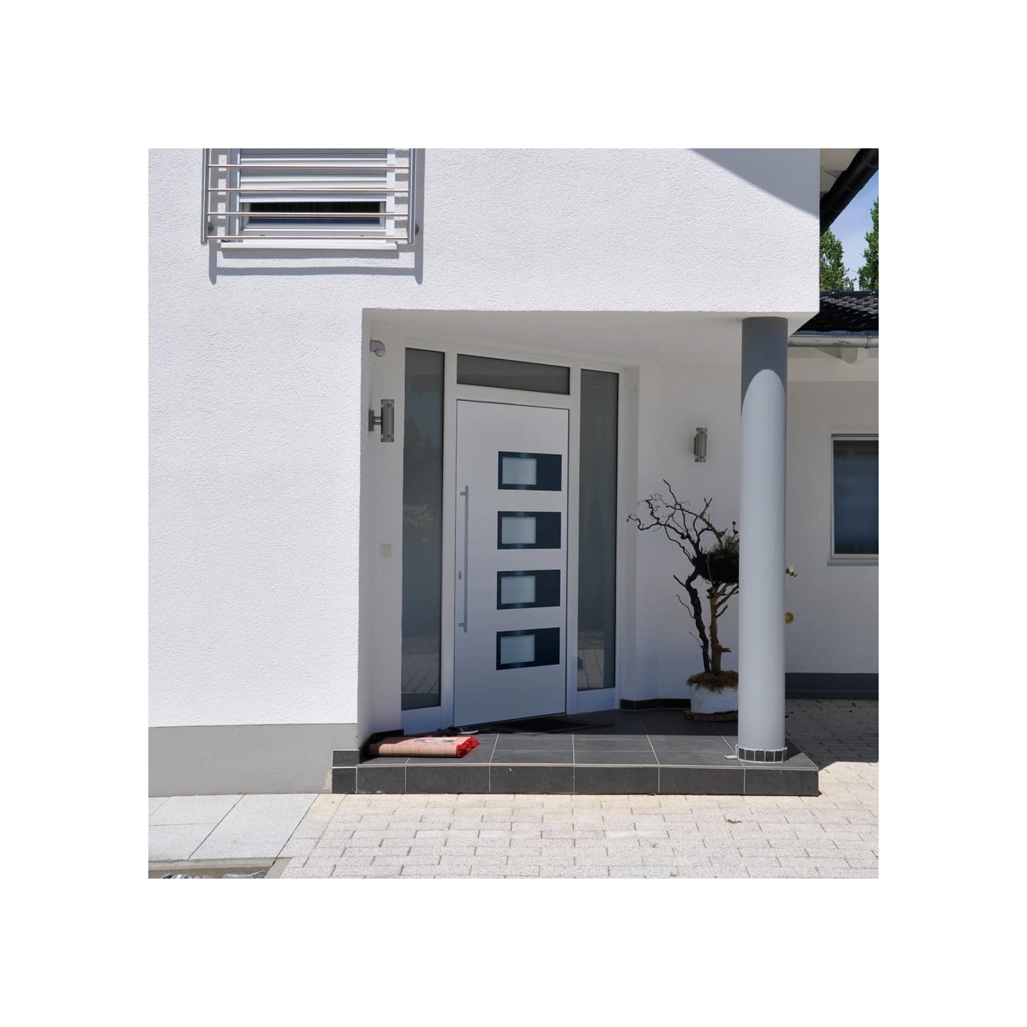 Porte d'entrée Blanc 100x210 cm Aluminium et PVC