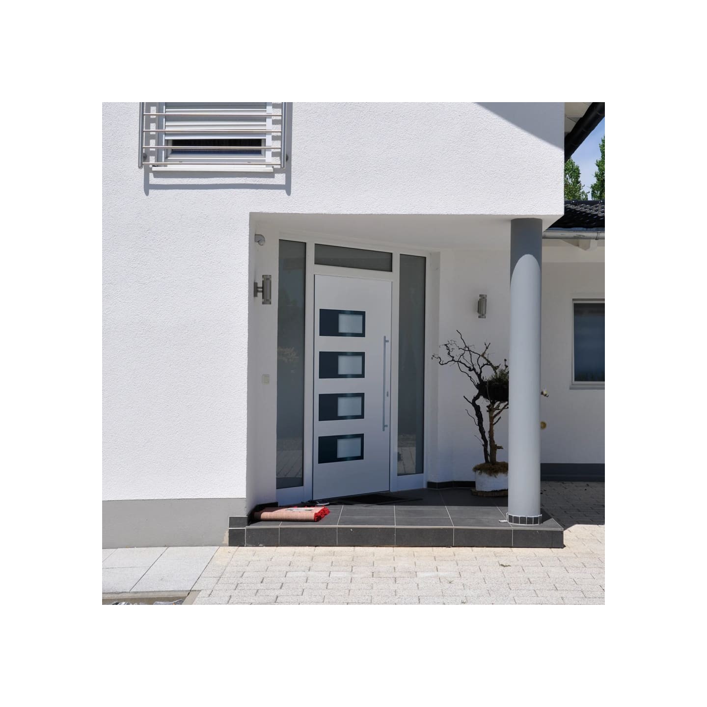 Porte d'entrée Blanc 100x200 cm Aluminium et PVC
