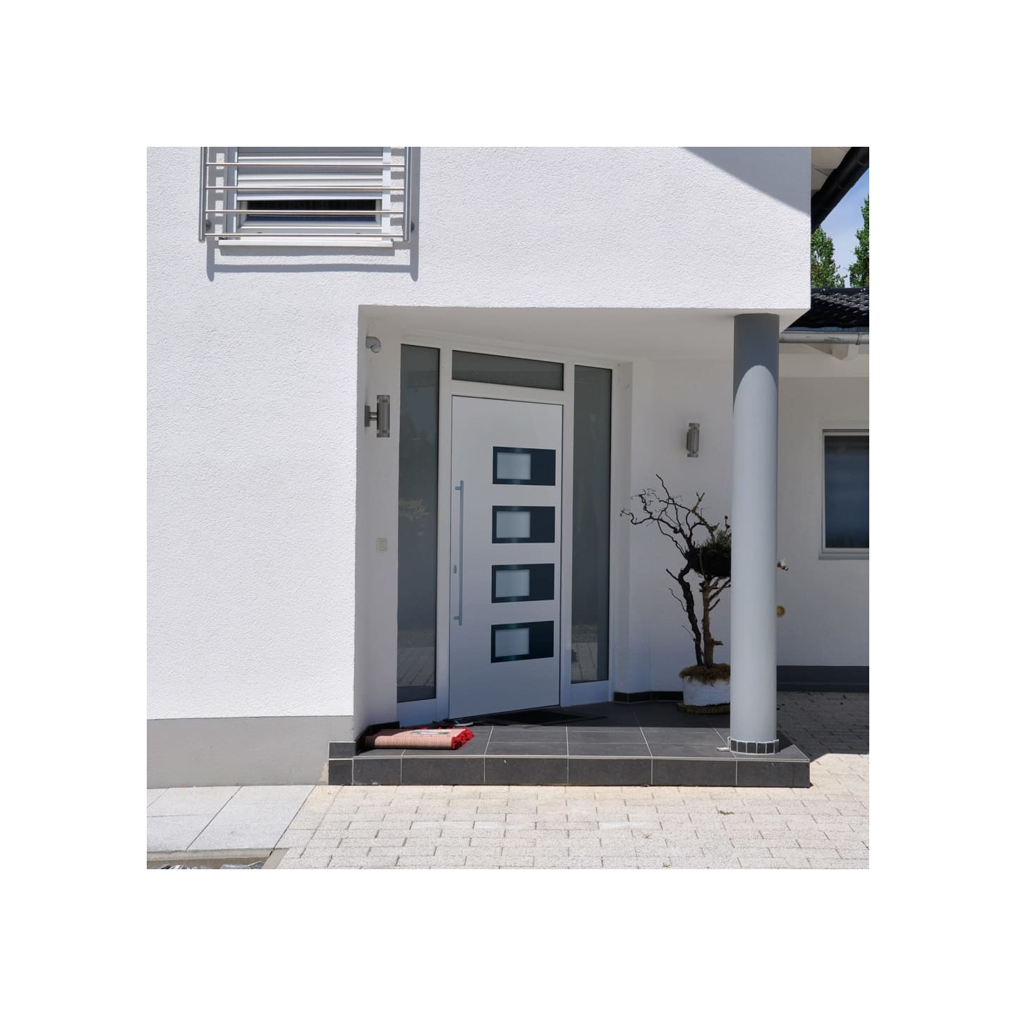 Porte d'entrée Blanc 110x210 cm Aluminium et PVC