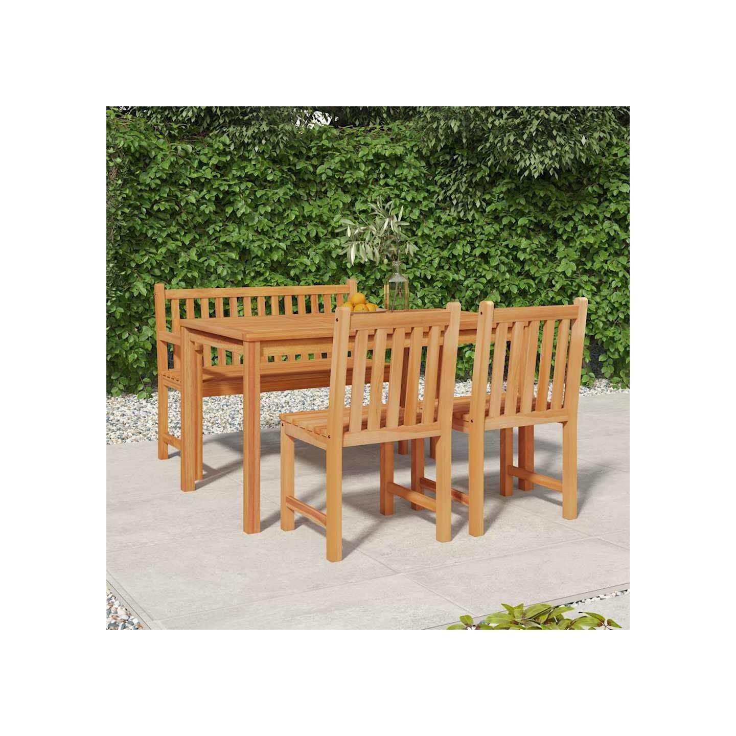 Ensemble à manger de jardin 4 pcs Bois de teck massif