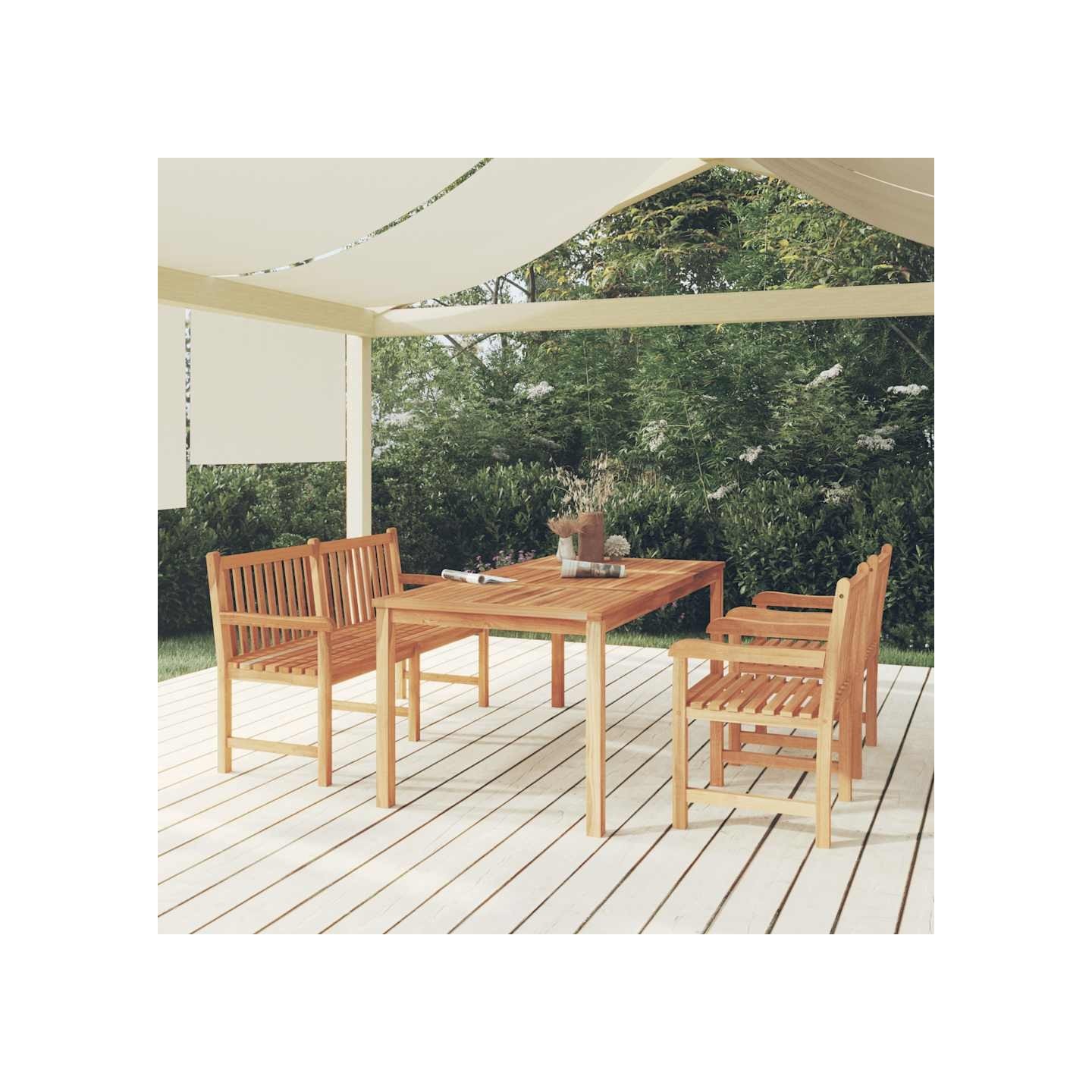 Ensemble à manger de jardin 4 pcs Bois de teck massif
