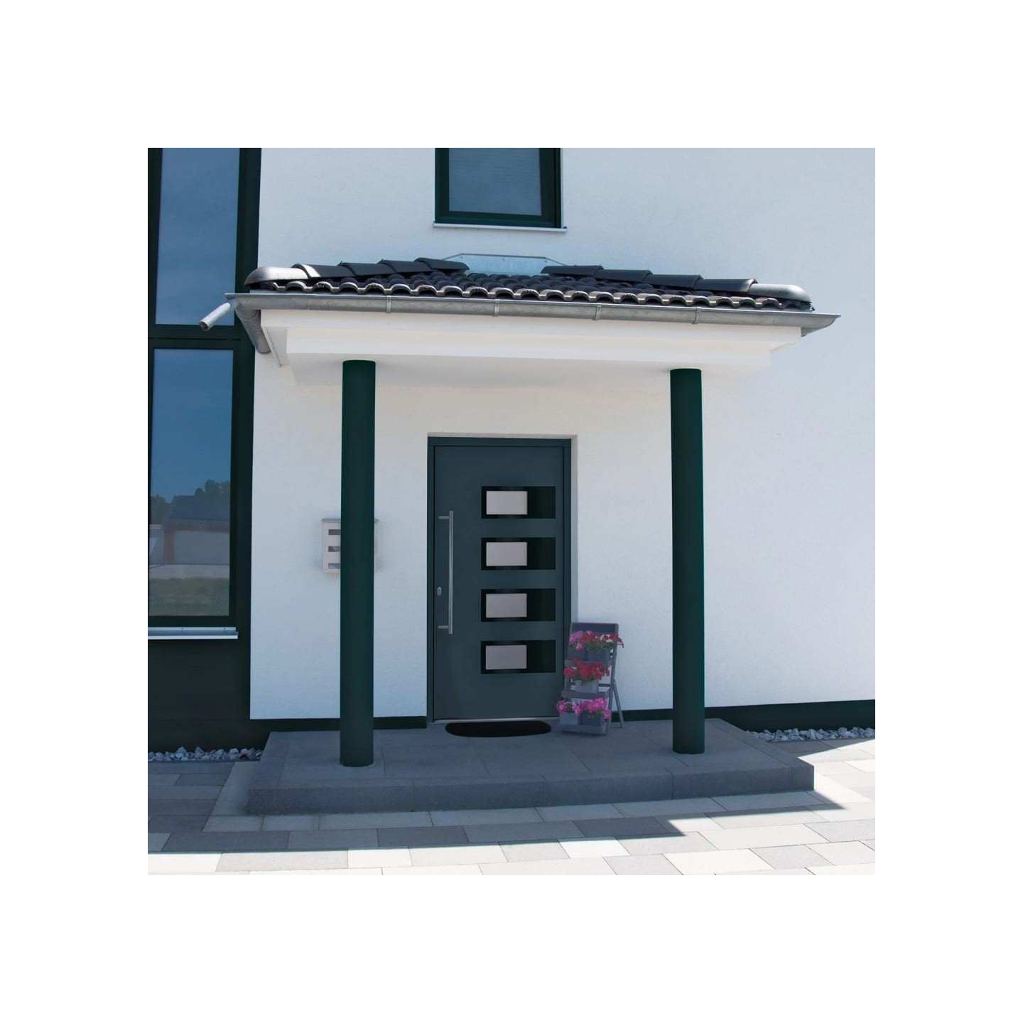 Porte d'entrée Anthracite 100x210 cm Aluminium et PVC