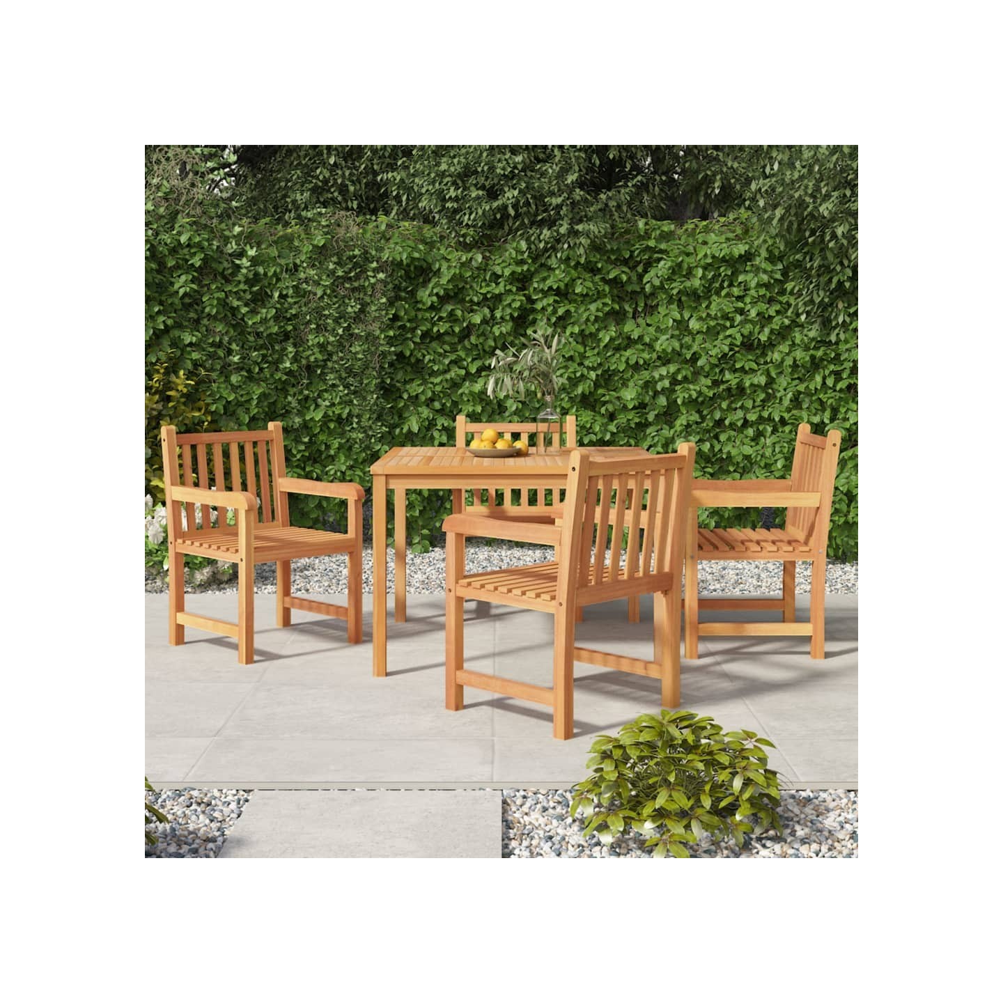 Ensemble à manger de jardin 5pcs Bois de teck massif