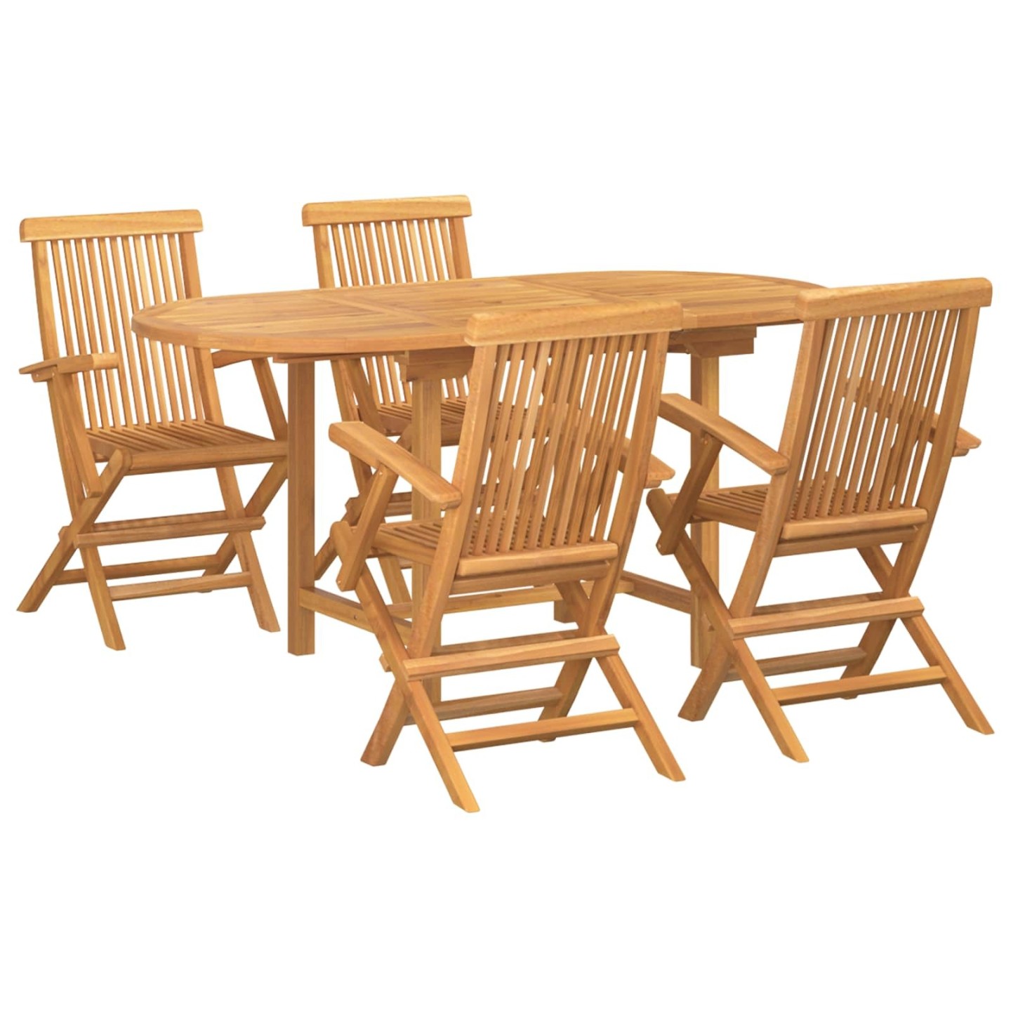 Ensemble de salle à manger pour jardin 5 pc Marron