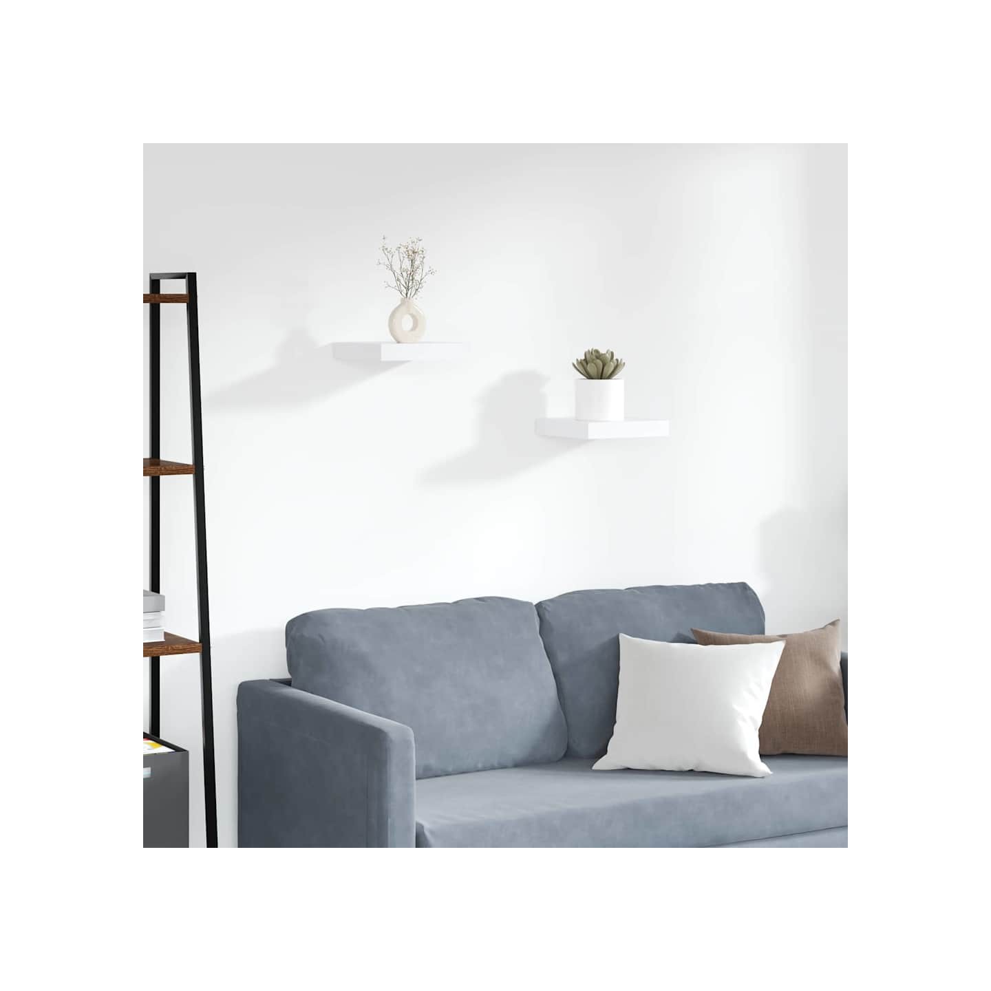 Étagères murales flottantes 2 pcs blanc 23x23,5x3,8 cm MDF