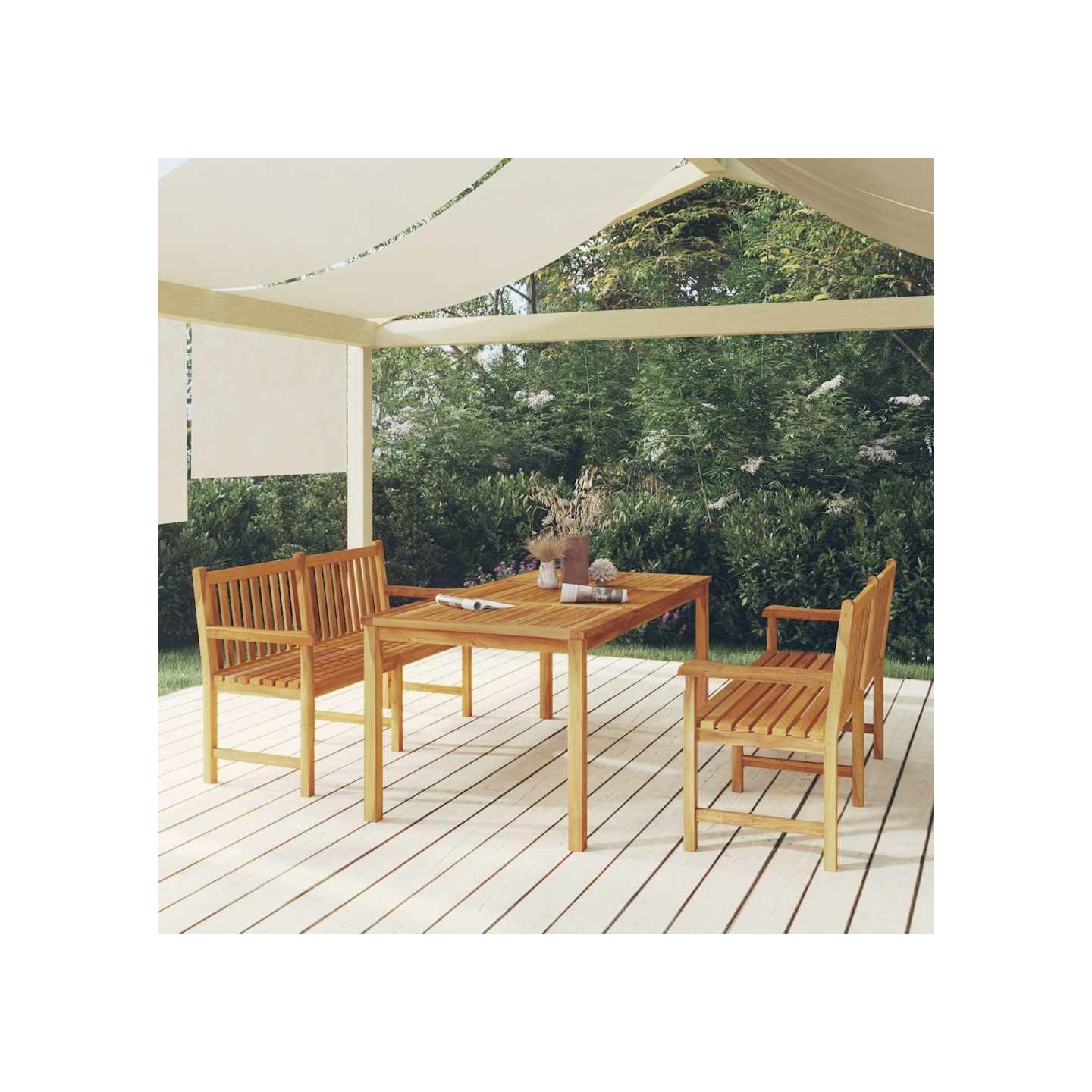 Ensemble à manger de jardin 3 pcs Bois de teck massif