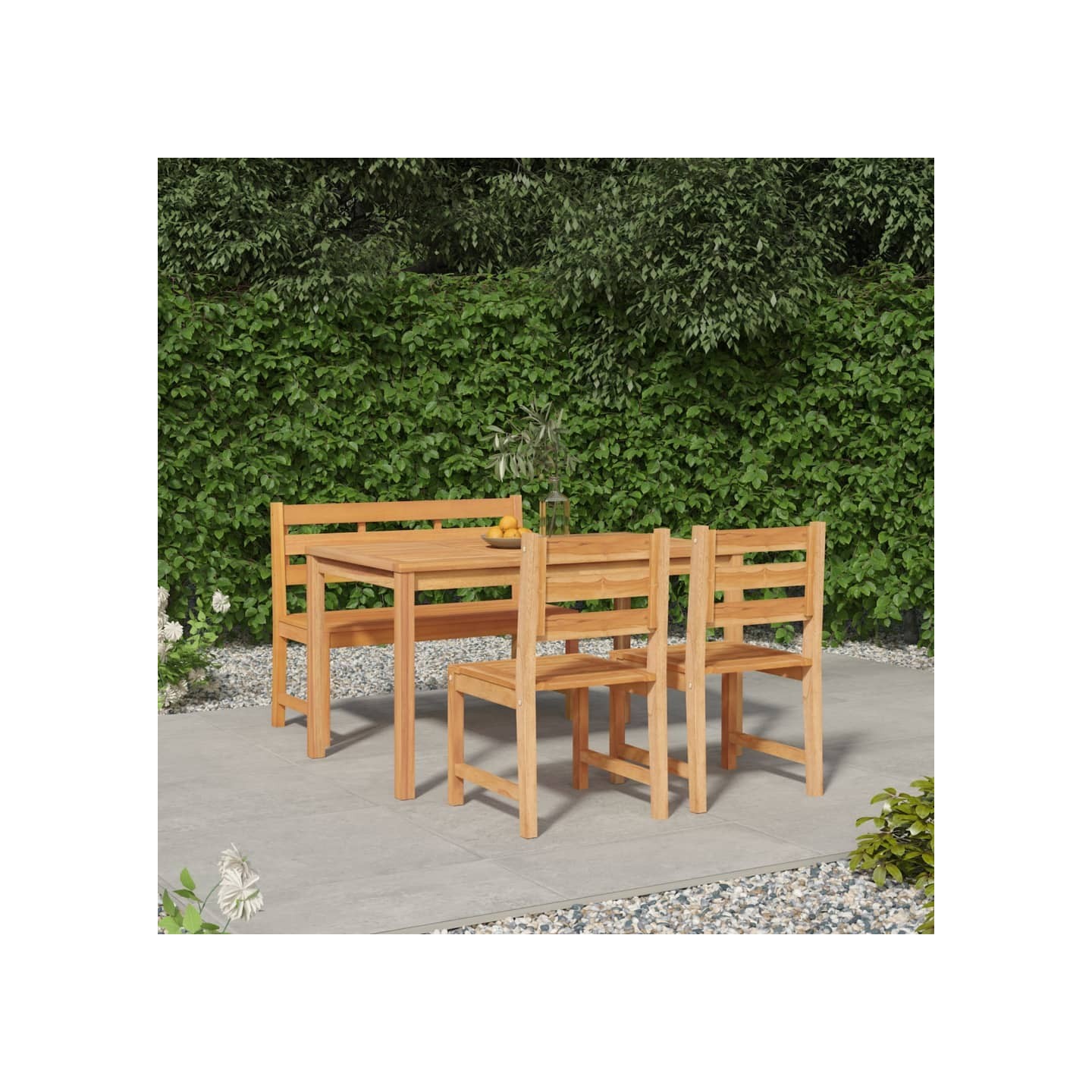 Ensemble à manger de jardin 4 pcs Bois de teck massif