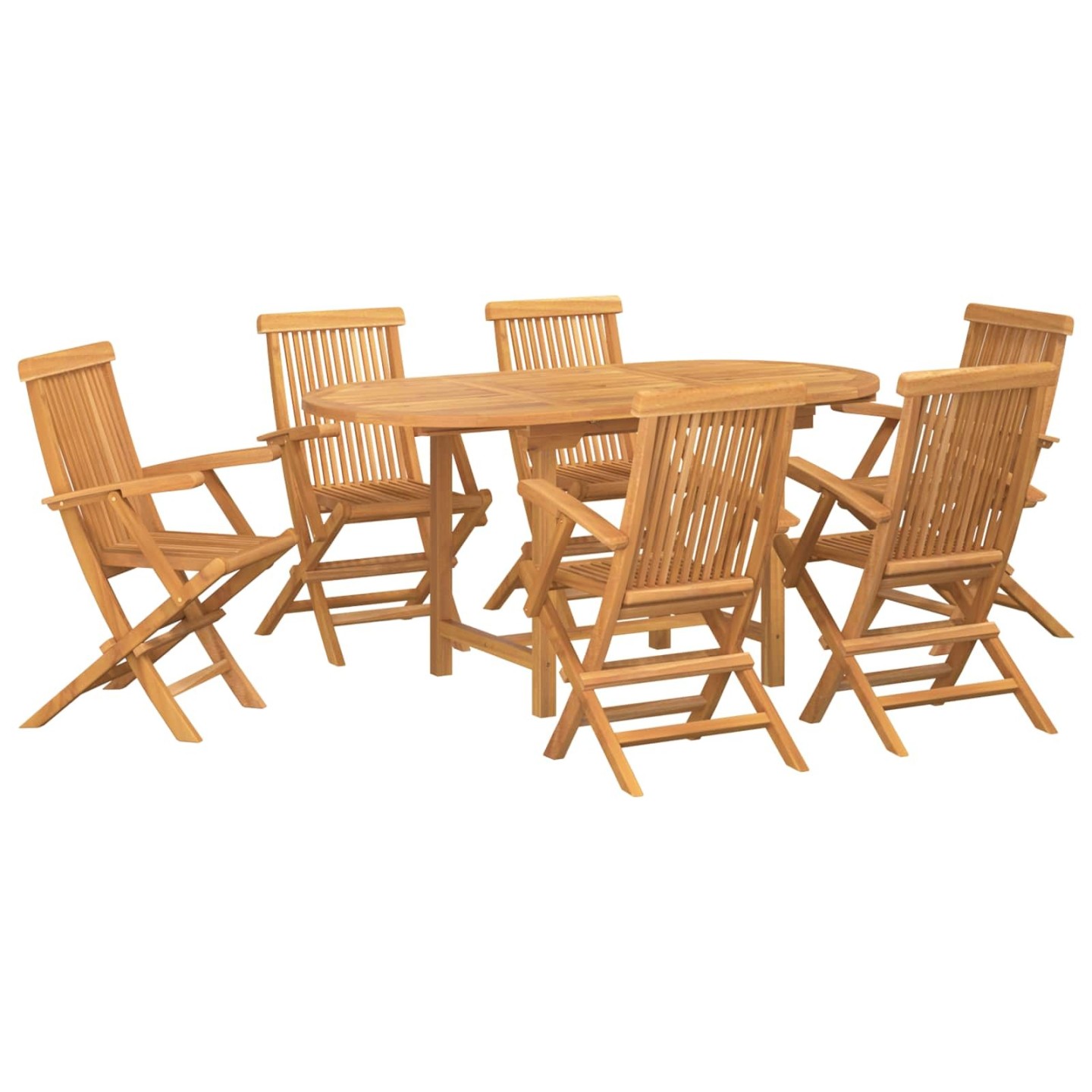 Ensemble de salle à manger pour jardin 7 pc Marron