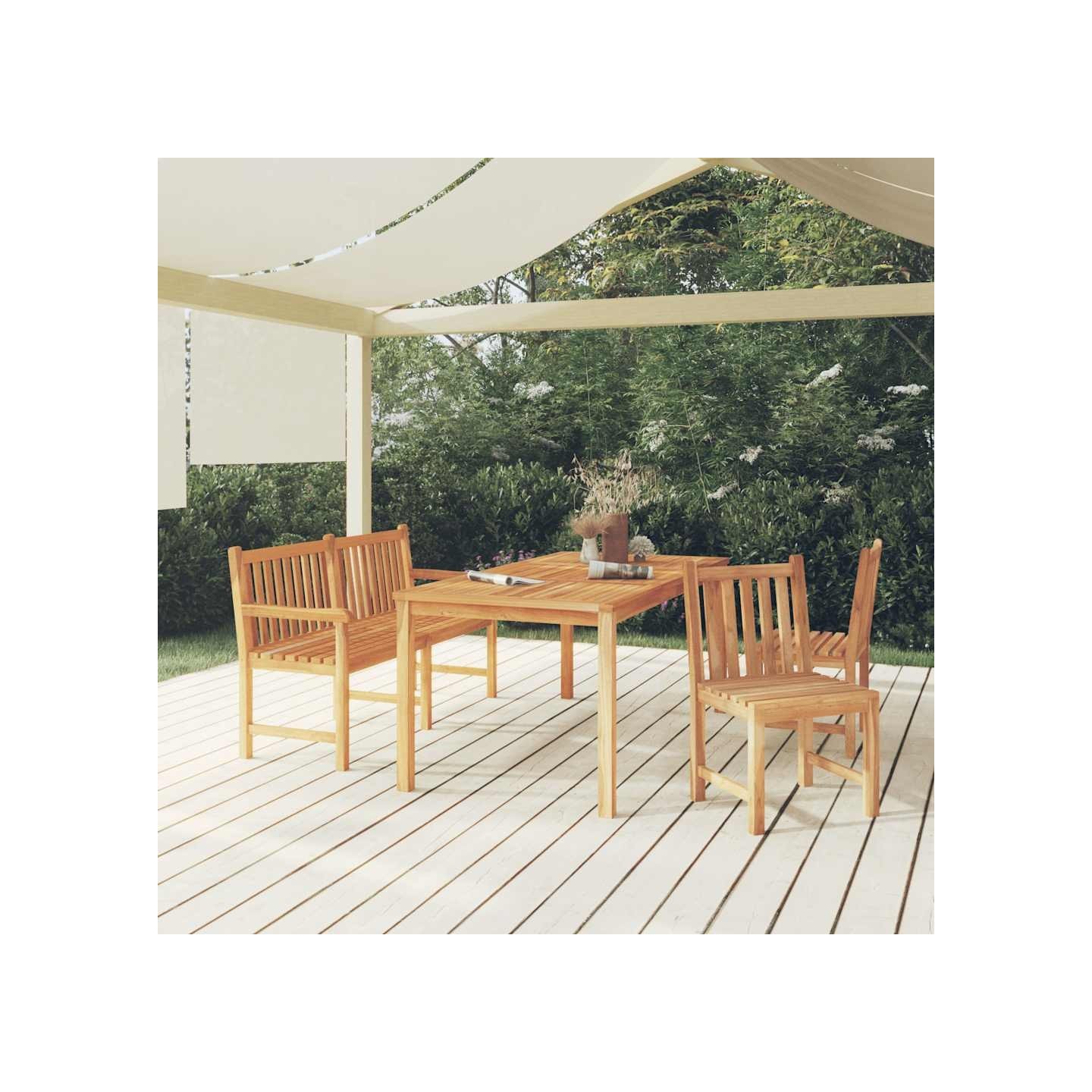 Ensemble à manger de jardin 4 pcs Bois de teck massif