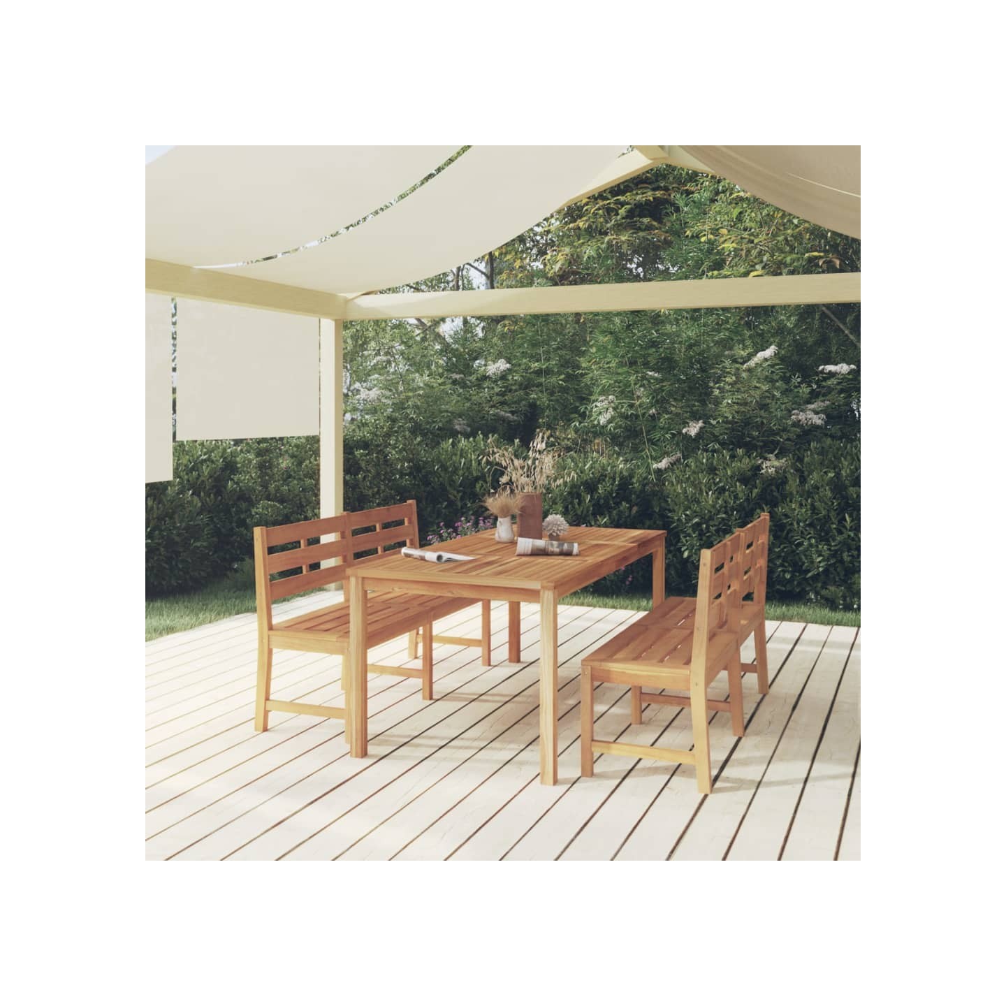Ensemble à manger de jardin 3 pcs Bois de teck massi