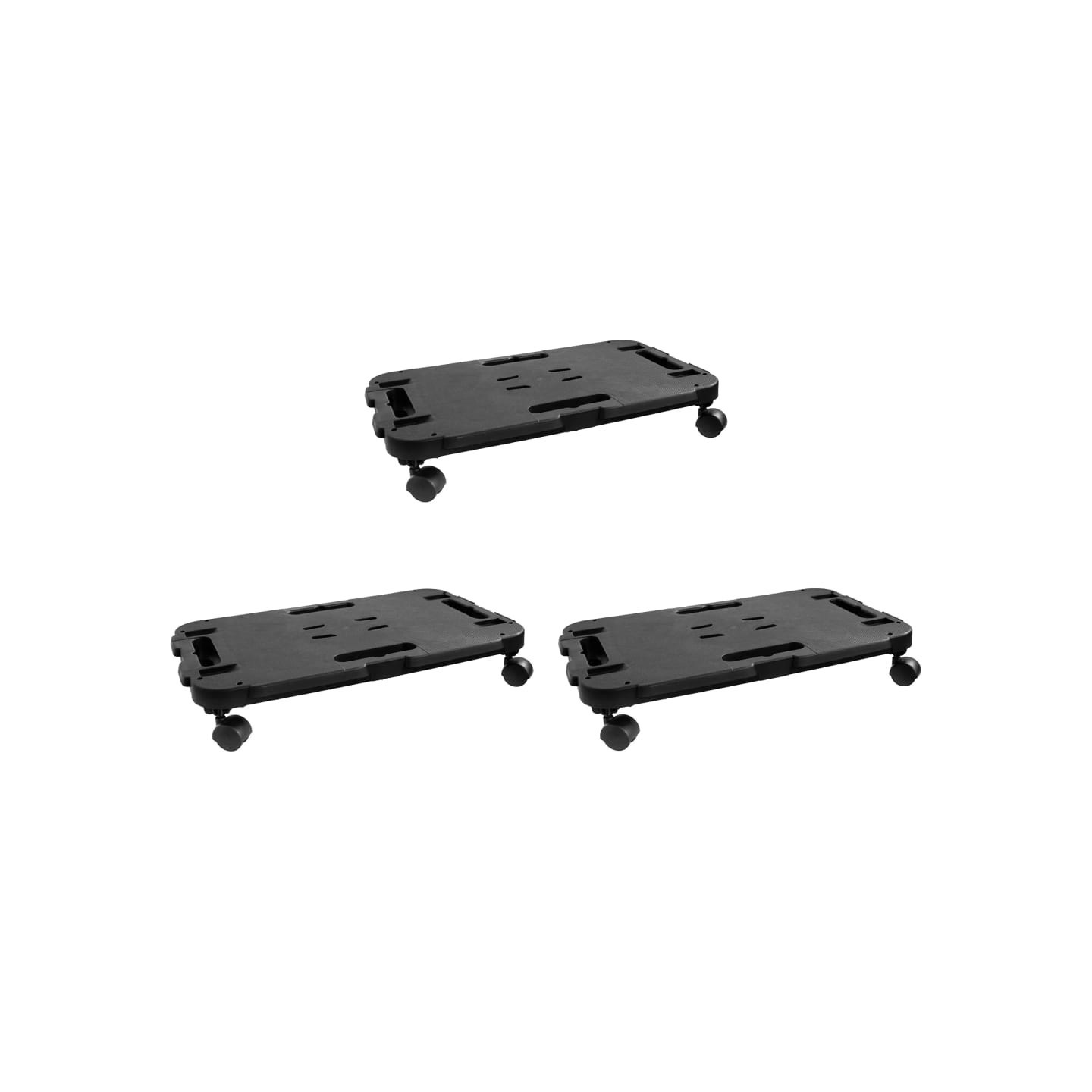 Chariots de transport 3 pcs noir polypropylène 200 kg