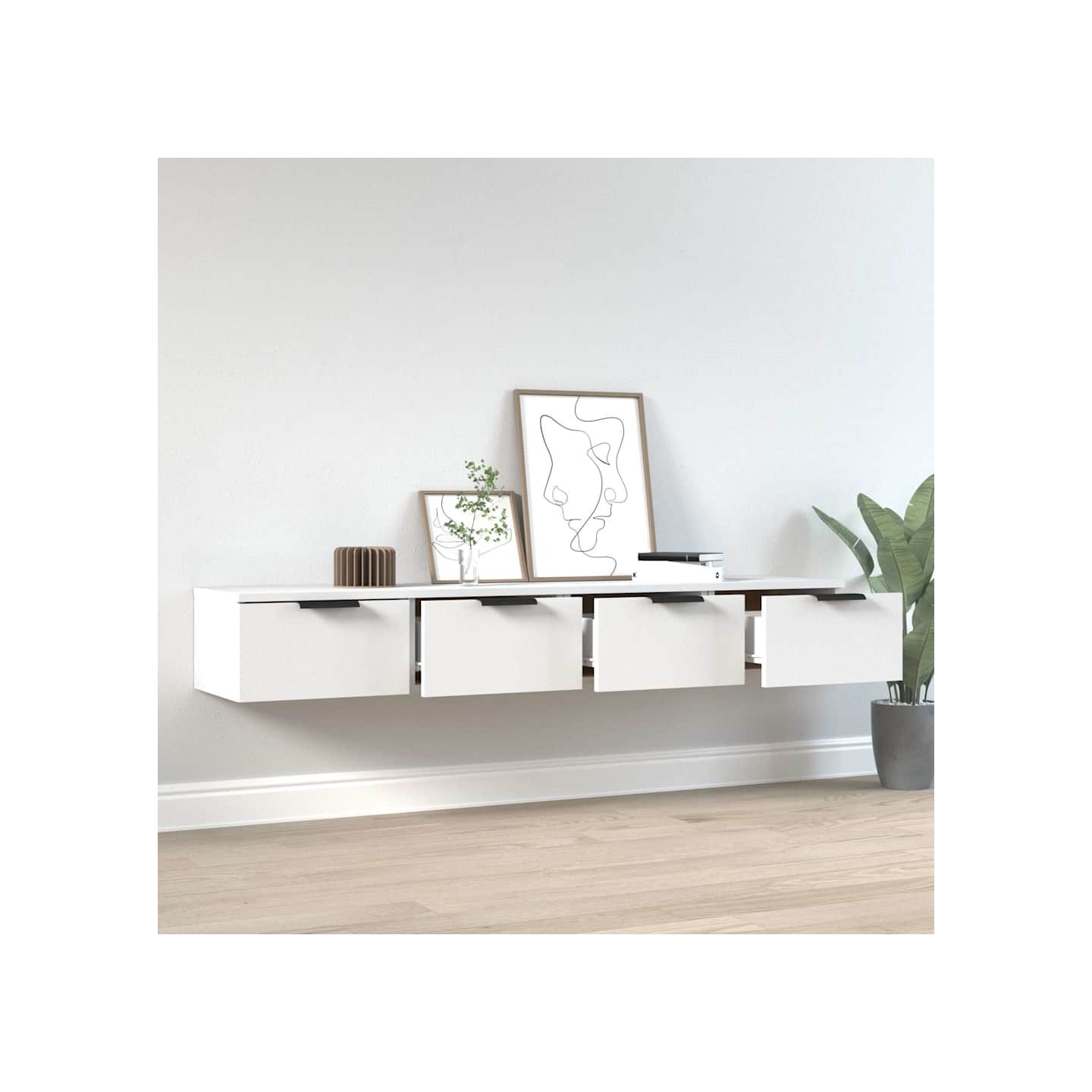Armoires murales 2 pcs blanc 68x30x20 cm Bois d'ingénierie