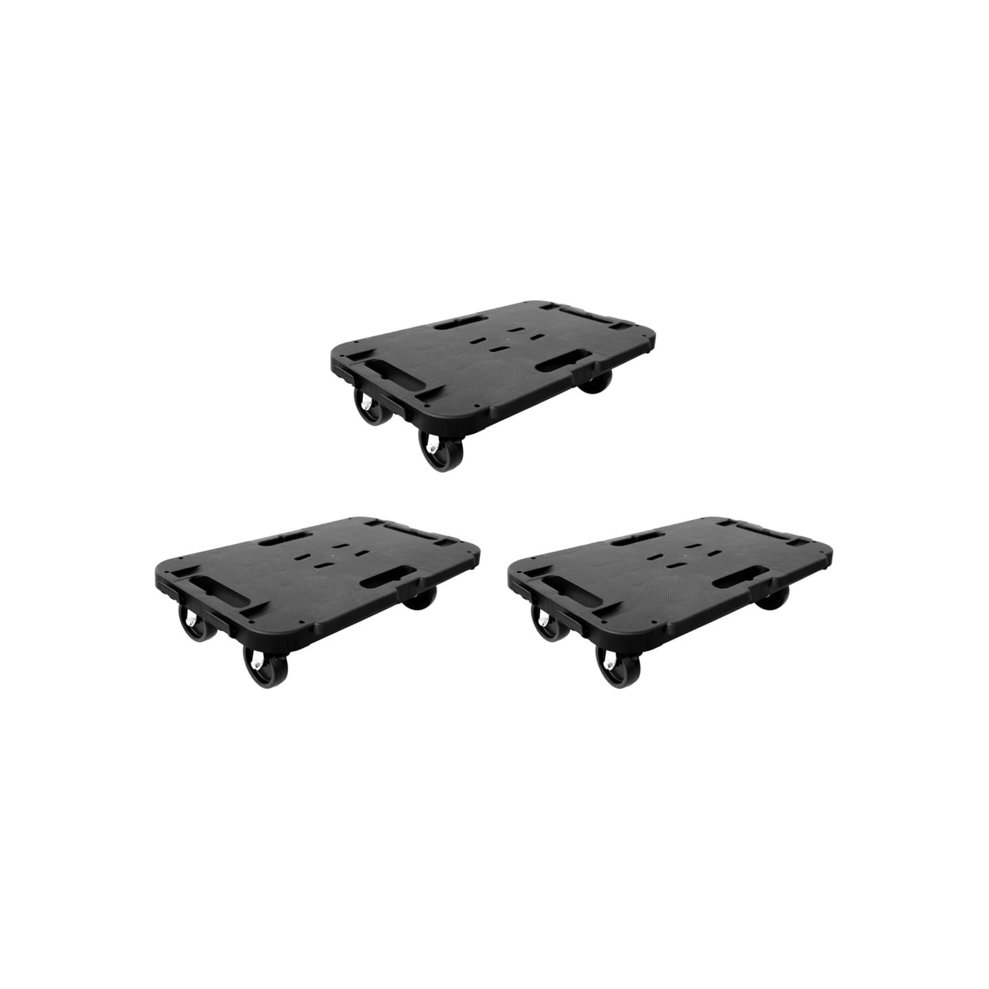 Chariots de transport 3 pcs noir polypropylène 300 kg