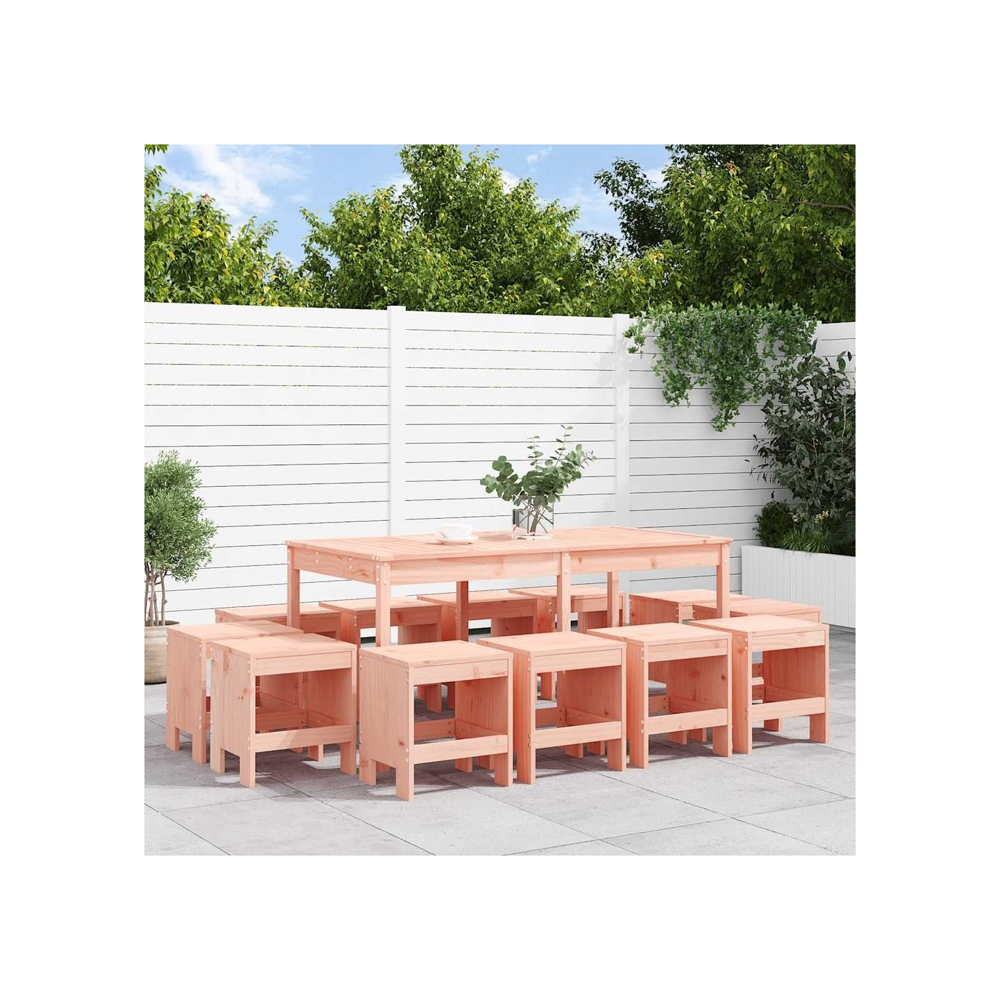 Ensemble à manger de jardin 13 pcs bois massif de Douglas
