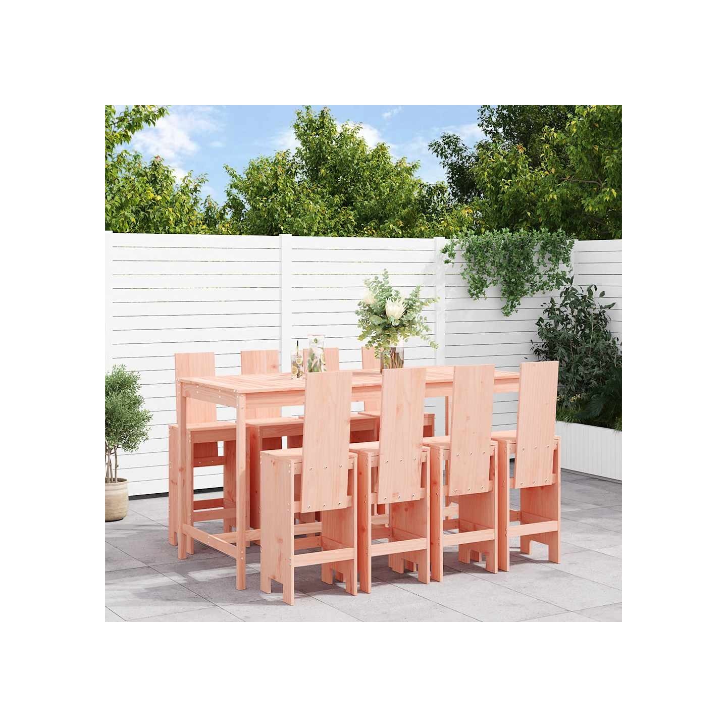 Ensemble de bar de jardin 9 pcs bois massif douglas