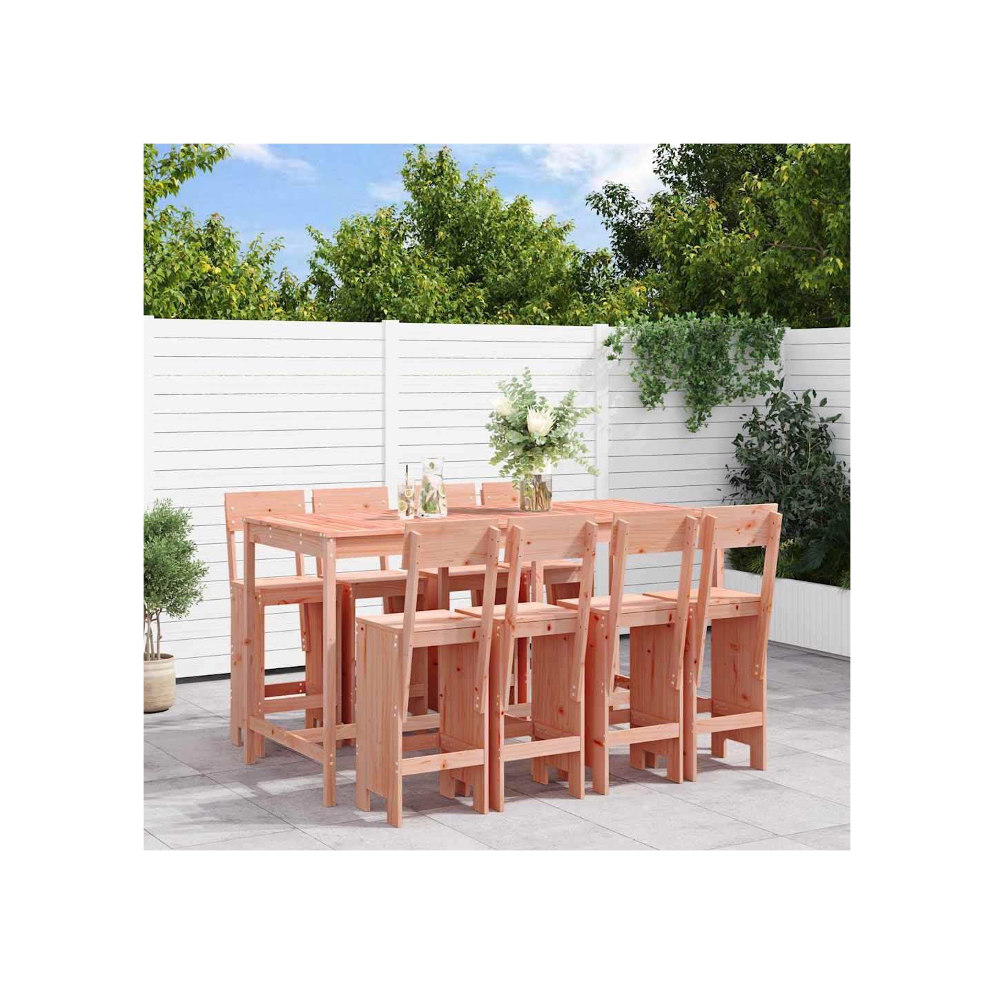 Ensemble de bar de jardin 9 pcs bois massif douglas