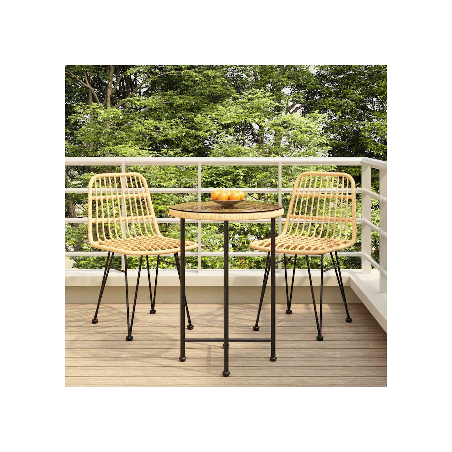 Ensemble à manger de jardin 3 pcs Résine tressée