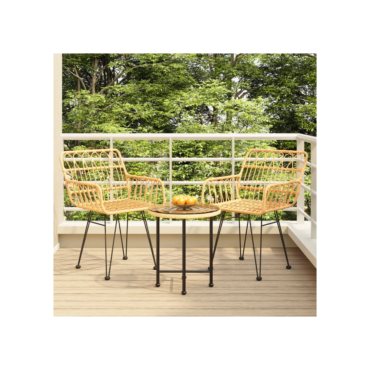 Ensemble à manger de jardin 3 pcs Résine tressée